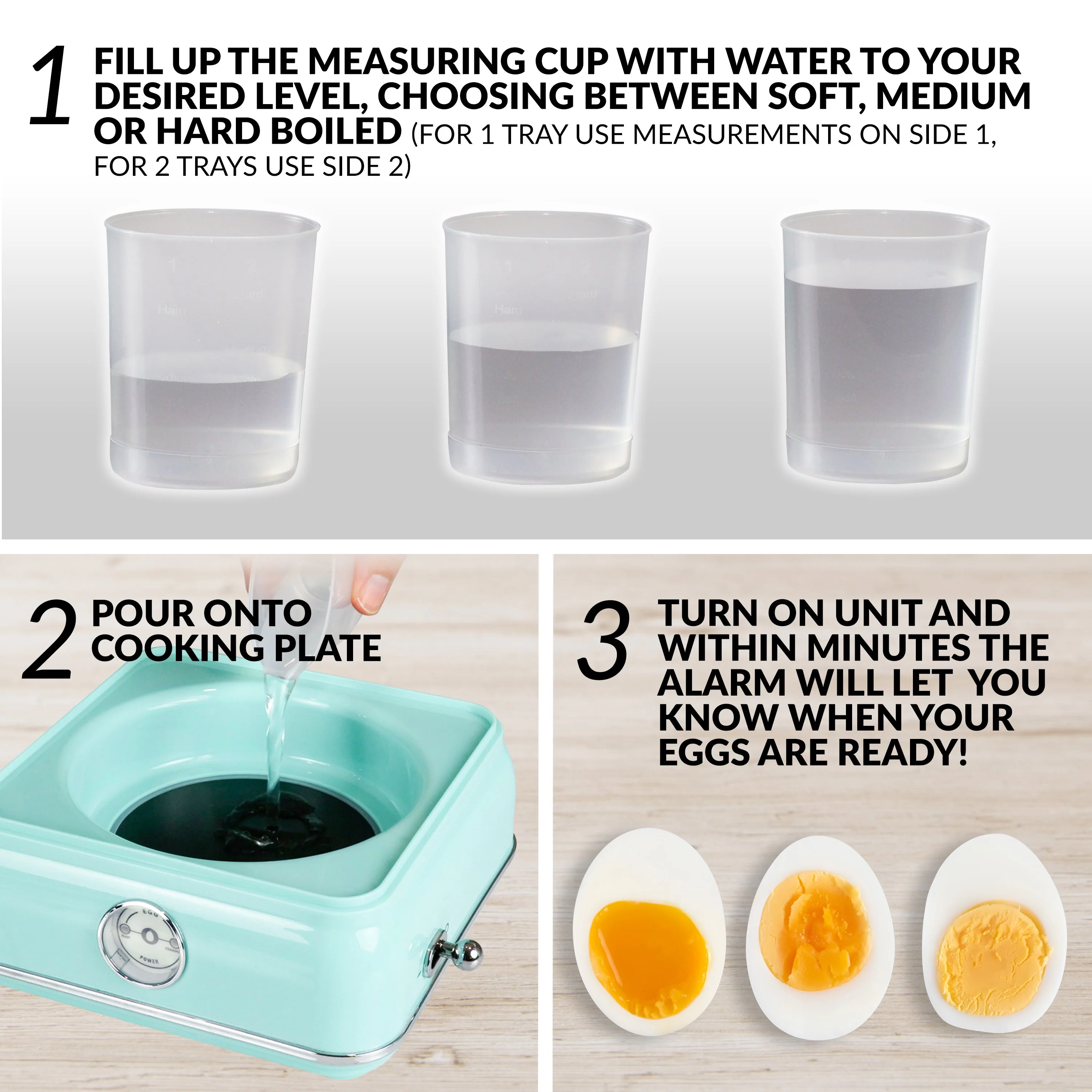 Classic Retro 14-Capacity Egg Cooker, Aqua - Inhomebuy