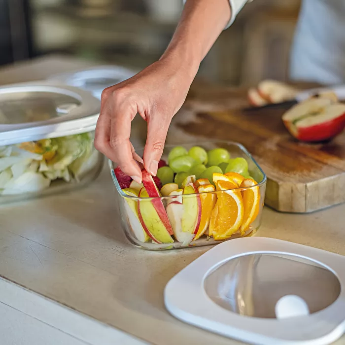 Store & More Leak-Proof Glass Fridge/ Freezer/ Microwave Container (S) White - Inhomebuy