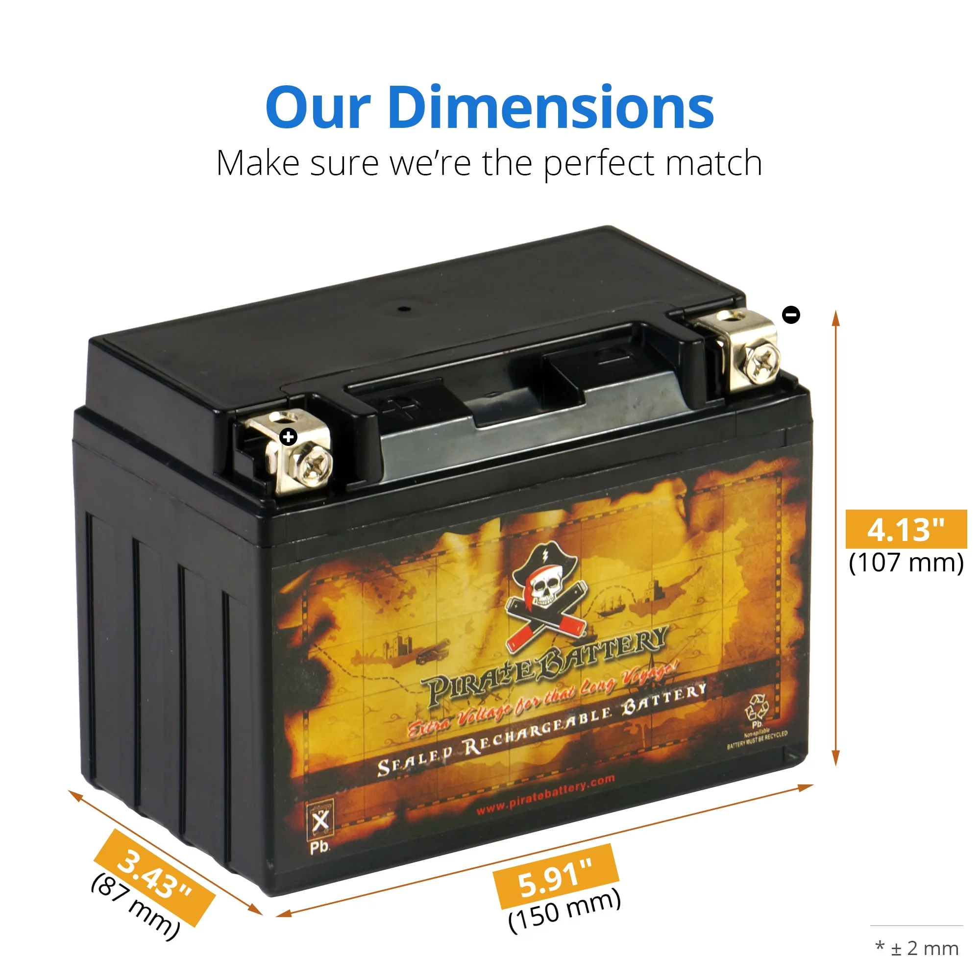 Pirate Battery Ytx9-Bs High Performance - Maintenance Free - Sealed Agm Motorcycle Battery - Inhomebuy