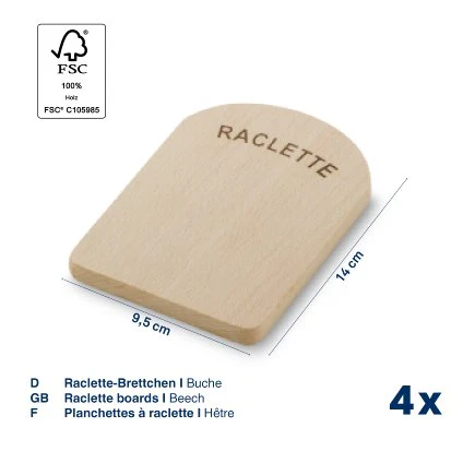 Raclette Boards Baar 4 pieces - Inhomebuy