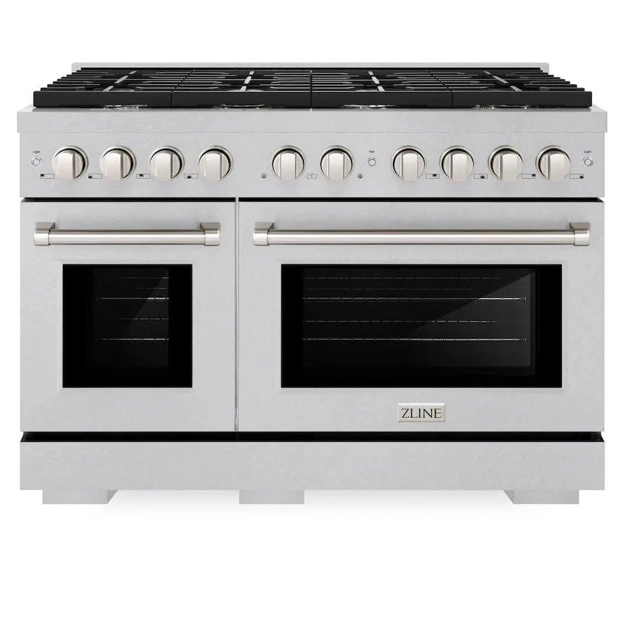 ZLINE 48” Professional Gas Range with Convection Oven and 8 Burners in DuraSnow® Stainless Steel - Inhomebuy