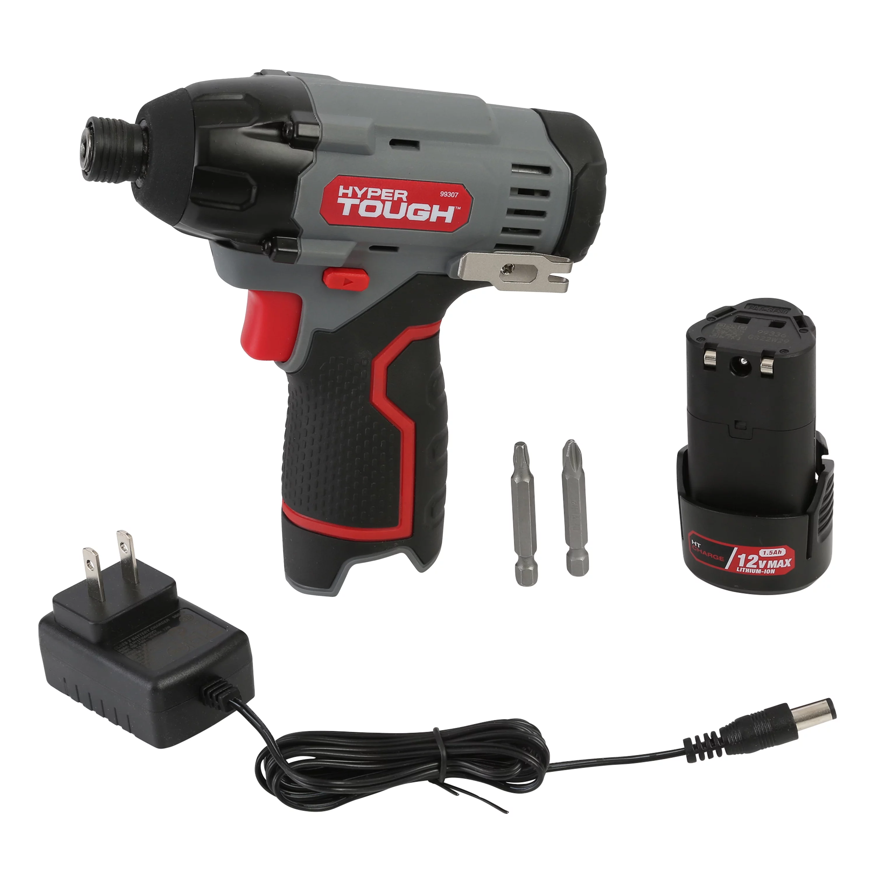 Hyper Tough 12V Max* Lithium-Ion Cordless Impact Driver with 1.5Ah Battery and Charger, Model 99307 - Inhomebuy