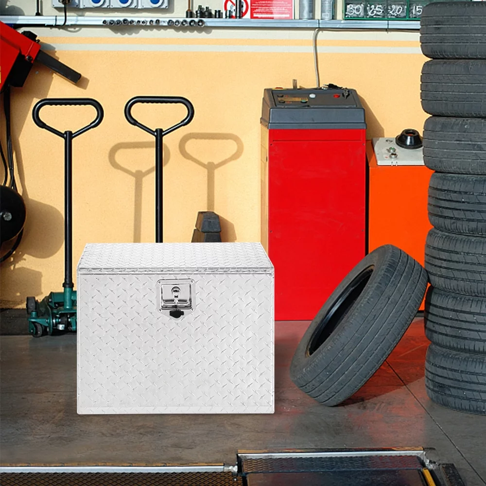 TUFFIOM 24” Aluminum Truck Tool Box with Lock Trailer Pickup Underbody Truckbed Storage - Inhomebuy