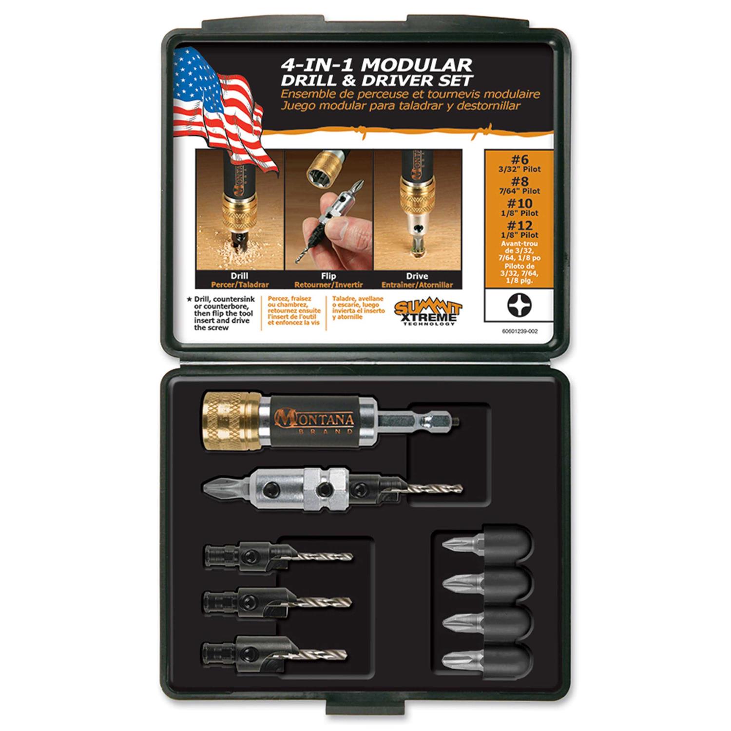 Montana Brand MB-63122 16 Piece Self-Centering Drill & Driver Set - Inhomebuy