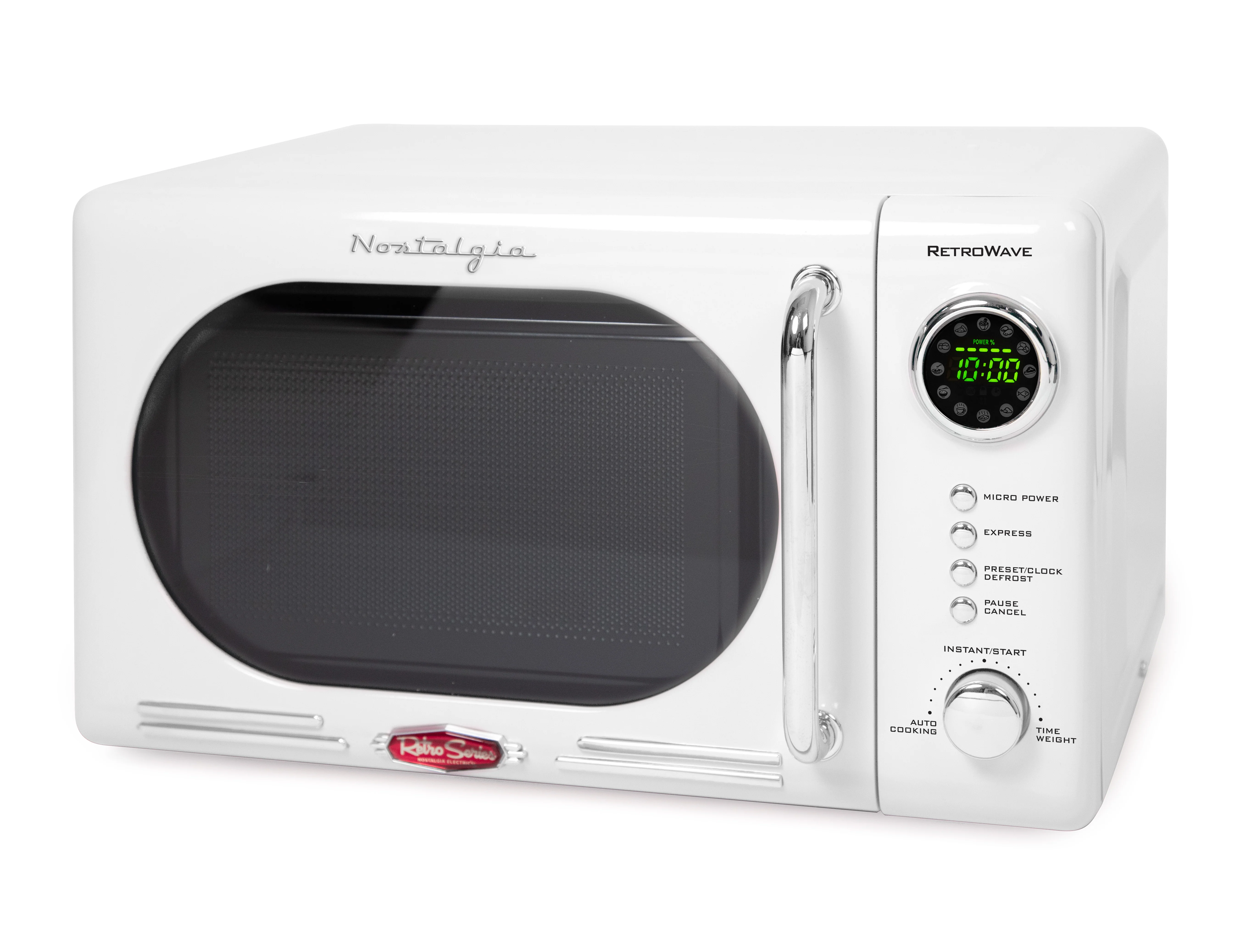 Retro 0.7 Cubic Foot 700-Watt Countertop Microwave Oven - White - Inhomebuy