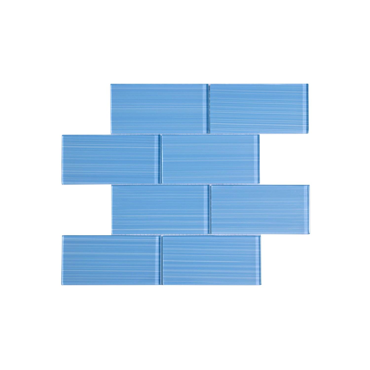 WS Tiles 3×22 x 9×22 Glass Mosaic Subway Tile Backsplash for Kitchen and Bathroom - Inhomebuy