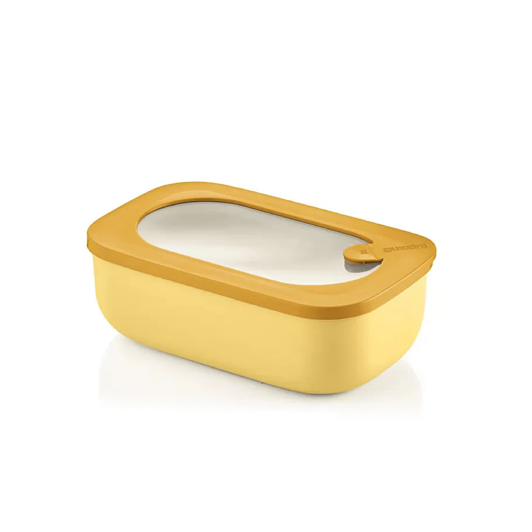 STORE&MORE Rectangular Leak-Proof fridge/freezer/microwave containers 900cc Ochre - Inhomebuy