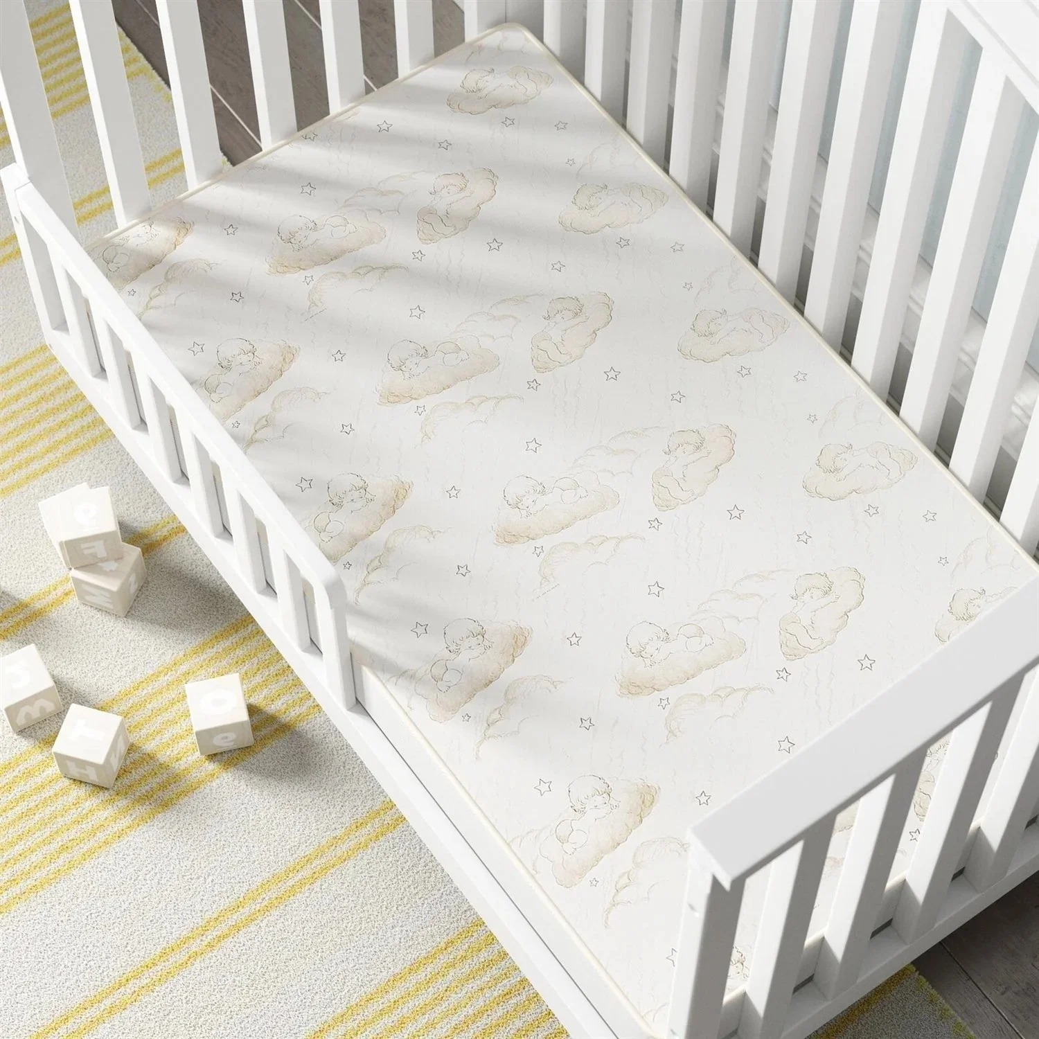 5 Inch Plush Coil Innerspring Waterproof Crib Mattress Made In USA - Inhomebuy