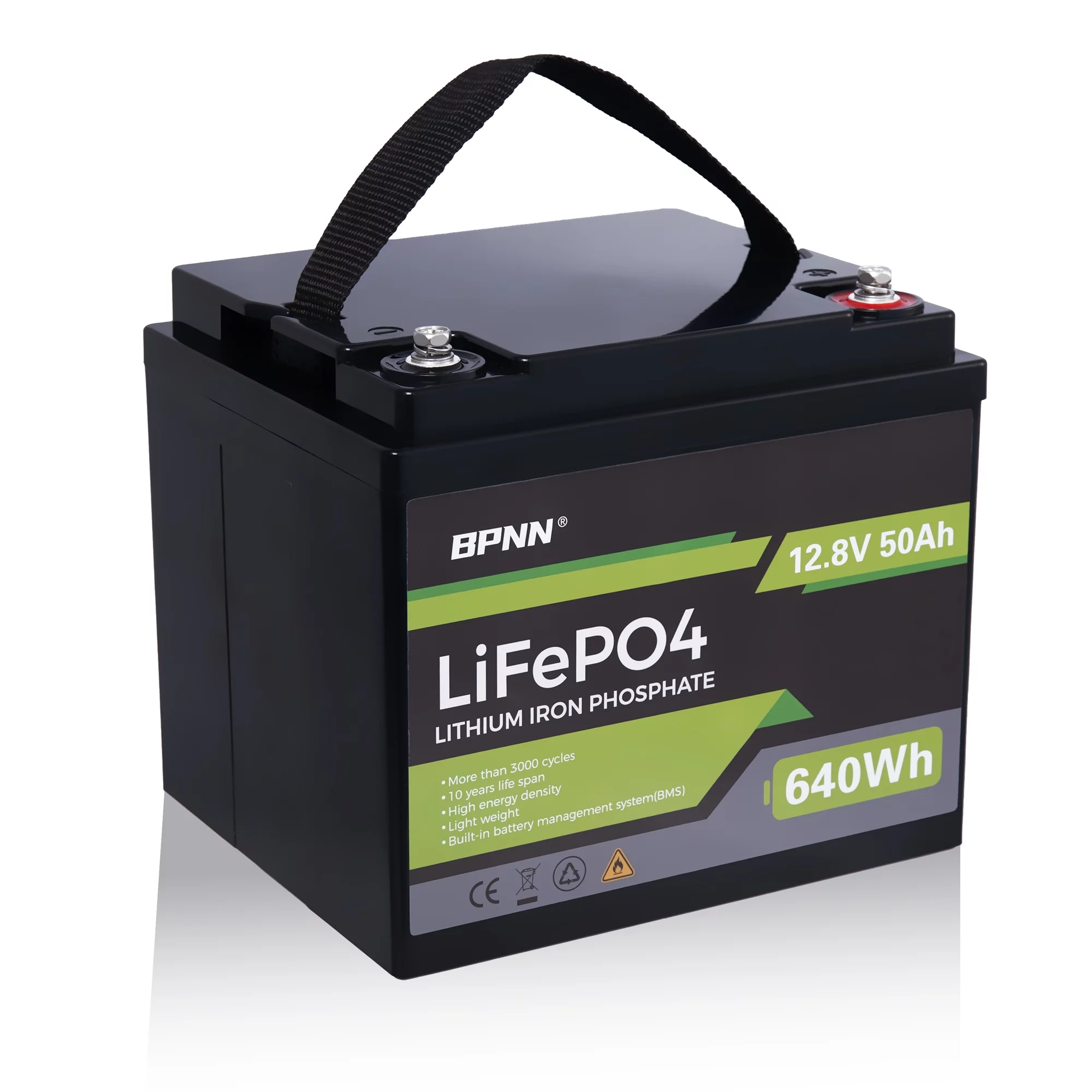 BPNN 12V 100Ah LiFePO4 Battery Long Cycles 12V Lithium Battery for RV Home Backup - Inhomebuy