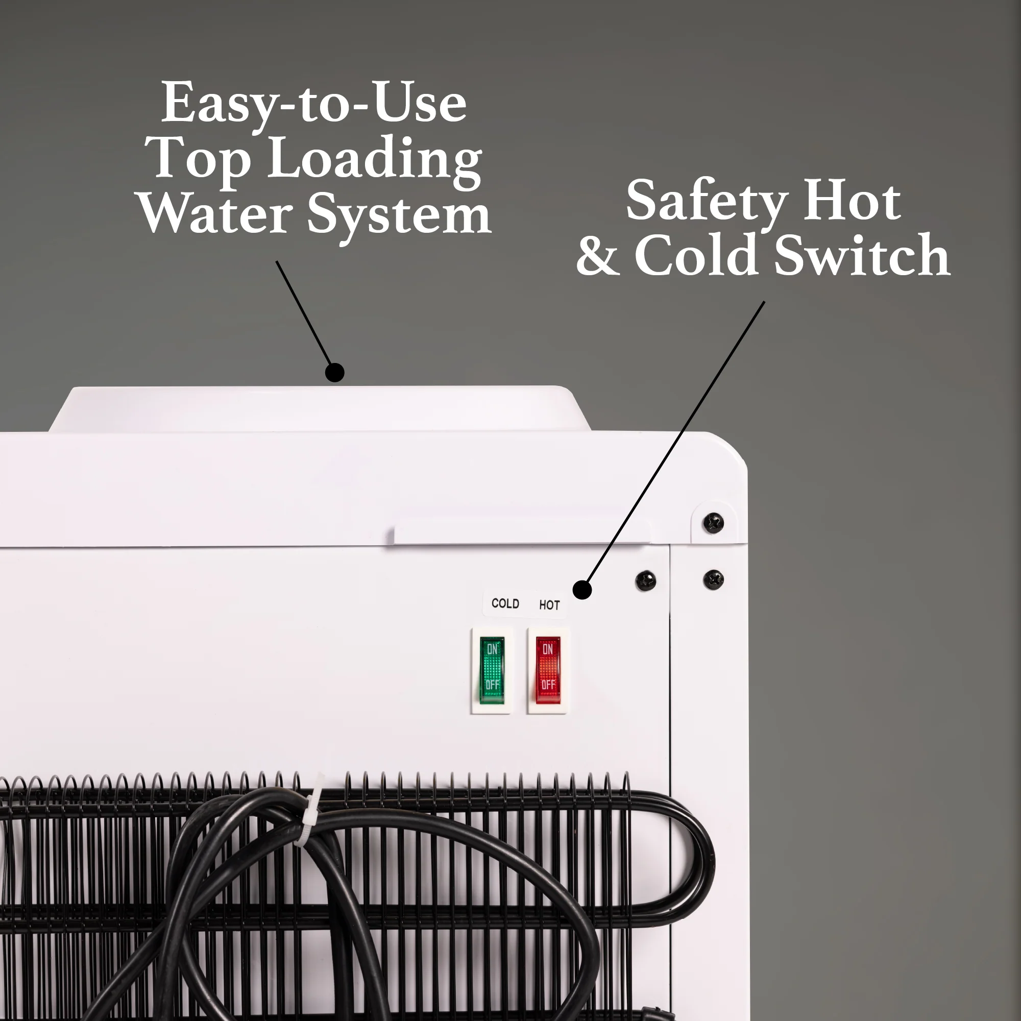 Igloo Countertop Room Temperature-Cold & Hot Top Loading Water Dispenser, White - Inhomebuy