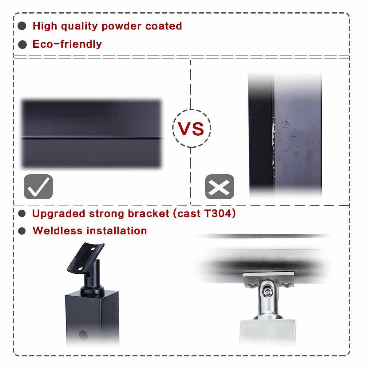 Muzata Cable Railing Kit 1/8 Swage Toggle Turnbuckle Hardware T316 Stainless Steel For Wood Post Woodeasy System Angle 180° Adjustable - Inhomebuy