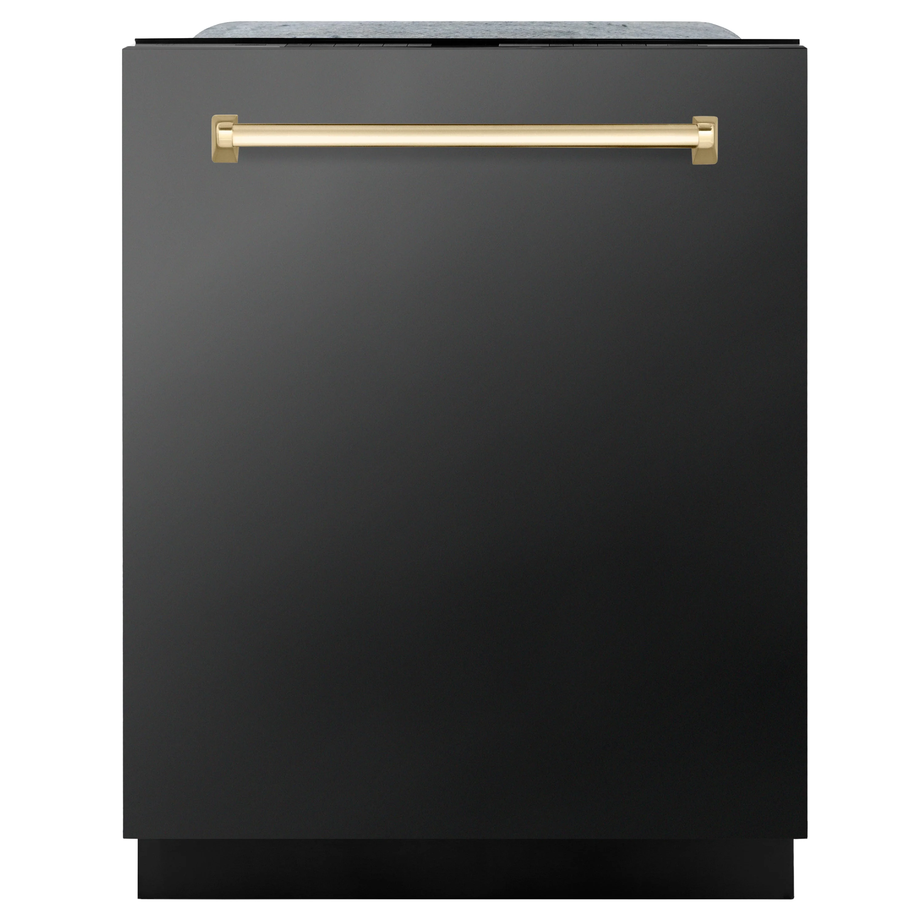ZLINE Autograph Edition 24 In. 3rd Rack Top Touch Control Tall Tub Dishwasher in Black Stainless Steel with Gold Handle, DWMTZ-BS-24-G - Inhomebuy