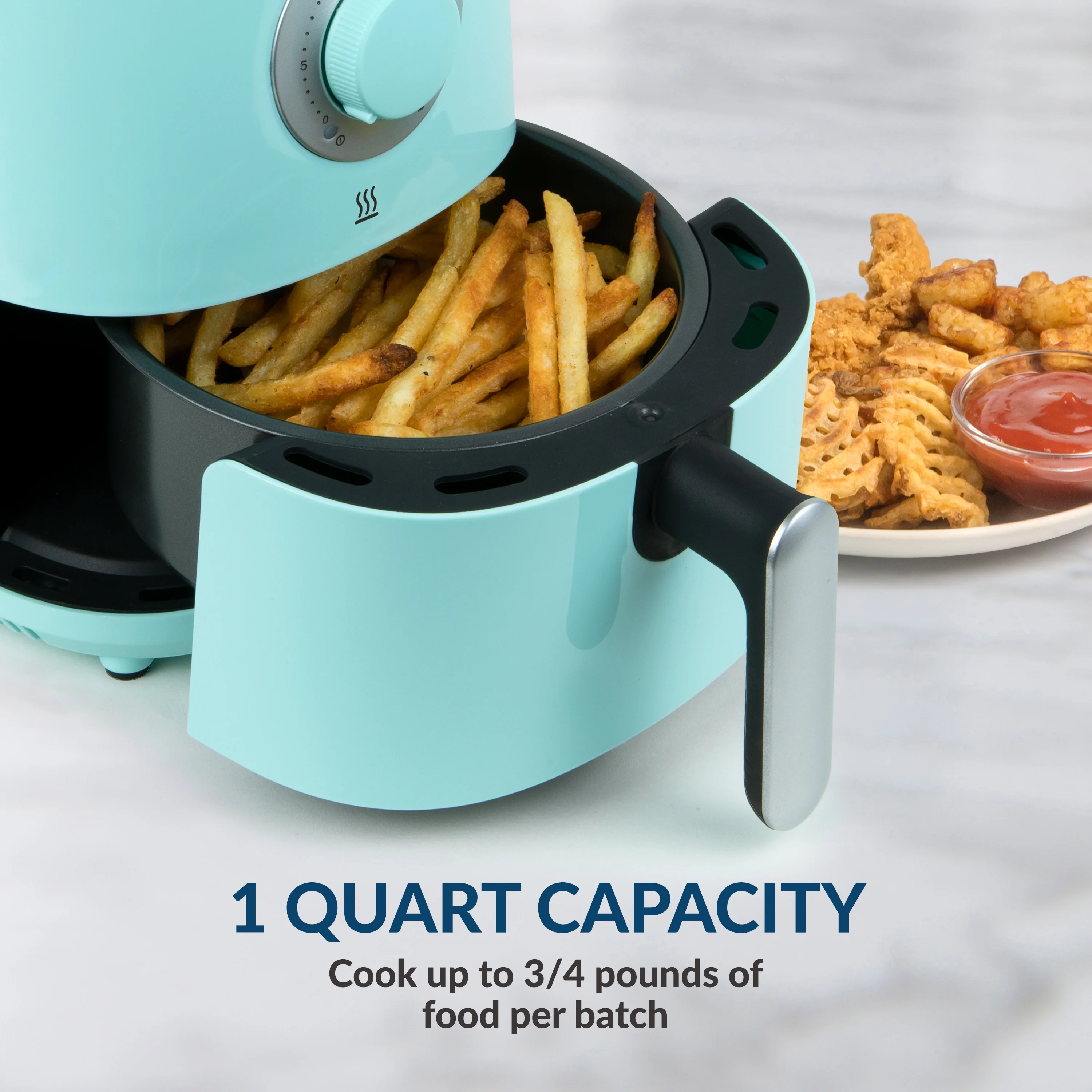 MyMini Personal 1-Quart Air Fryer, Aqua - Inhomebuy