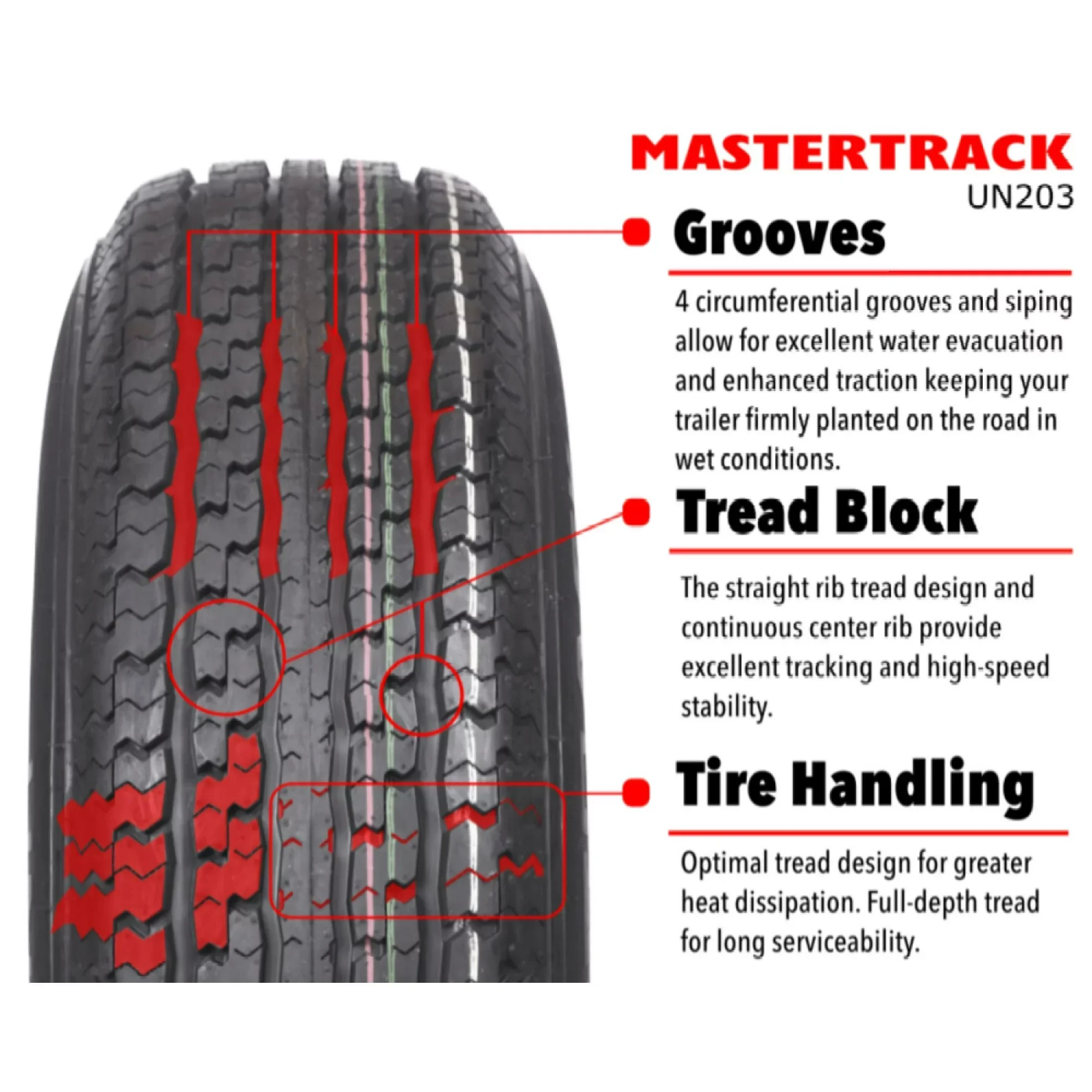 Mastertrack UN203 ST235/85R16 12 Ply 128M Load Range F Radial Trailer Tire - ST 235/85/16 235/85R16 (Tire Only) - Inhomebuy