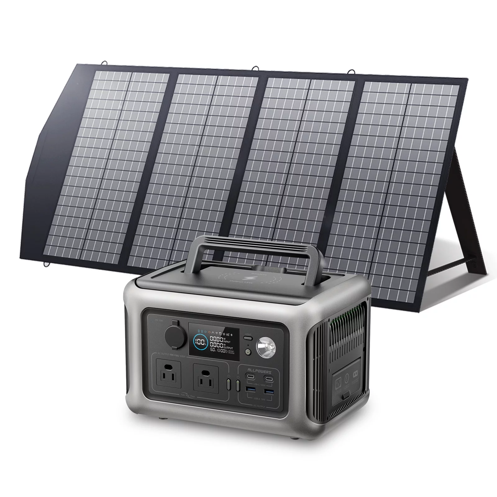 ALLPOWERS R600 Portable Power Station 600W, 299Wh LiFePO4 Battery, Wireless Charging, Solar Generator for Camping Home Emergency off-Grid - Inhomebuy