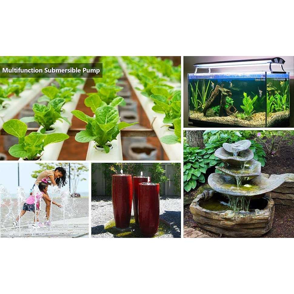 PULACO 10Watt 160GPH Submersible Fountain Pump wiht LED Light for Water Feature - Inhomebuy