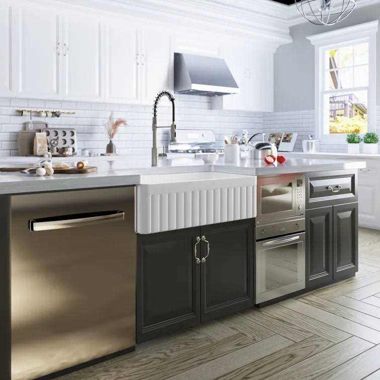 DeerValley DV-1K502 Solstice Fireclay 33 L x 18 W Farmhouse Kitchen Sink - Inhomebuy