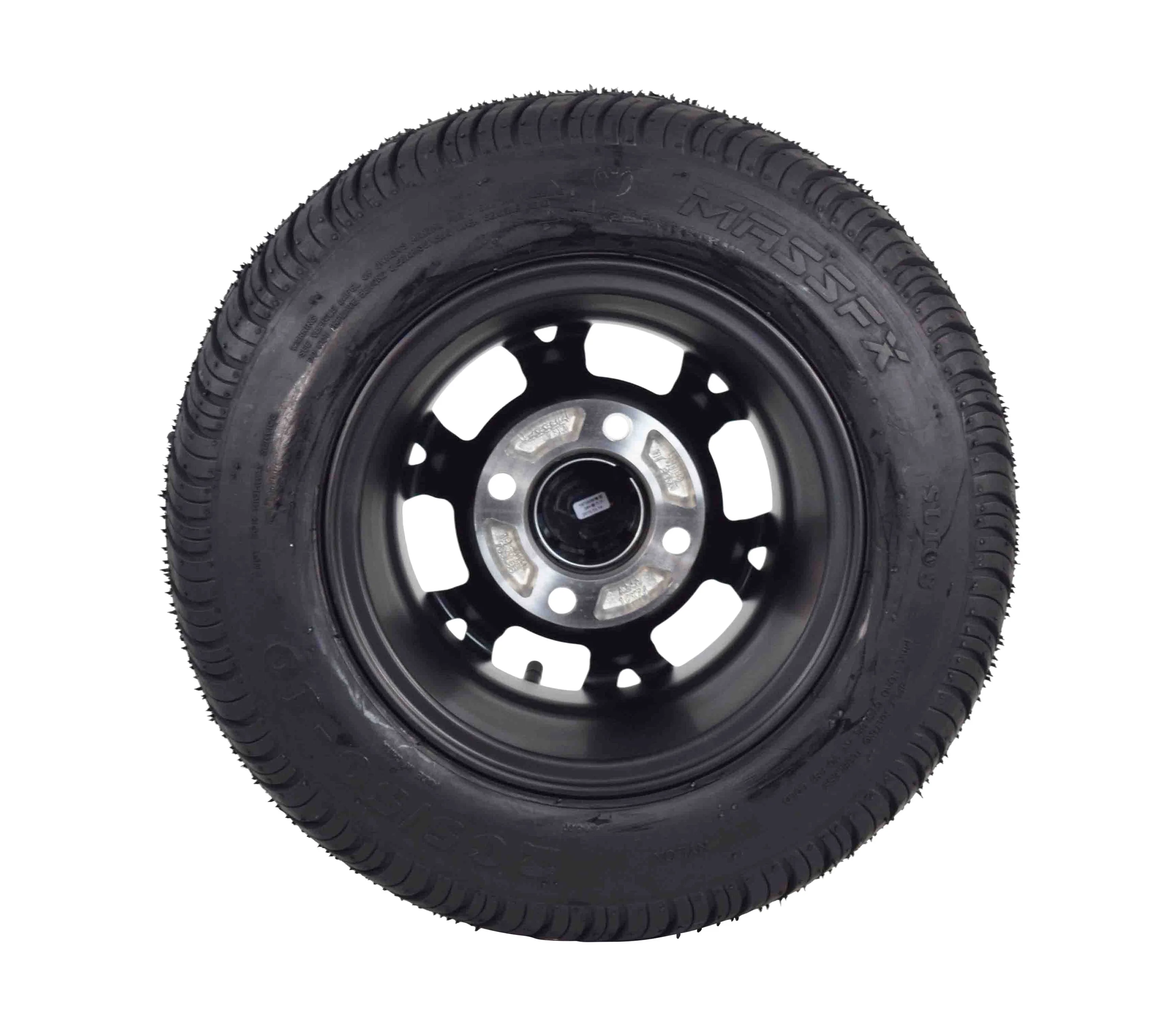 MASSFX 205/50-10 Golf Cart Turf Tire & Black Wheel Kit A240 10x7 4/101.6 - Inhomebuy