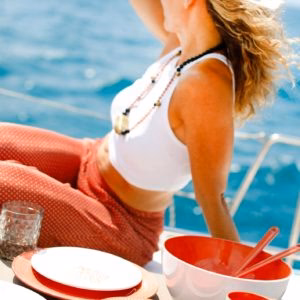 Summer - Salad Bowl & Cutlery - Coral - Inhomebuy