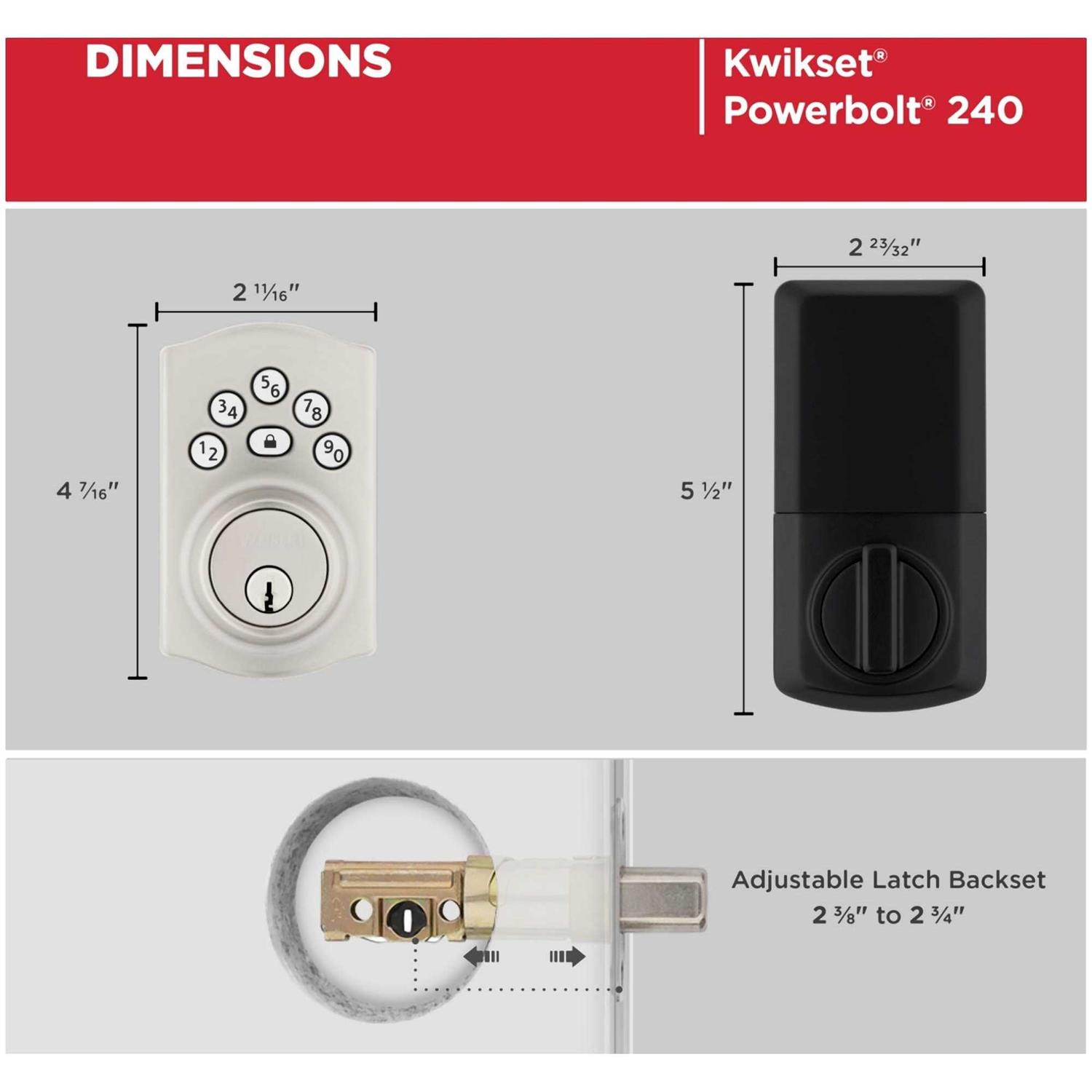 Kwikset Powerbolt 250 Keypad Electronic Lock - Inhomebuy