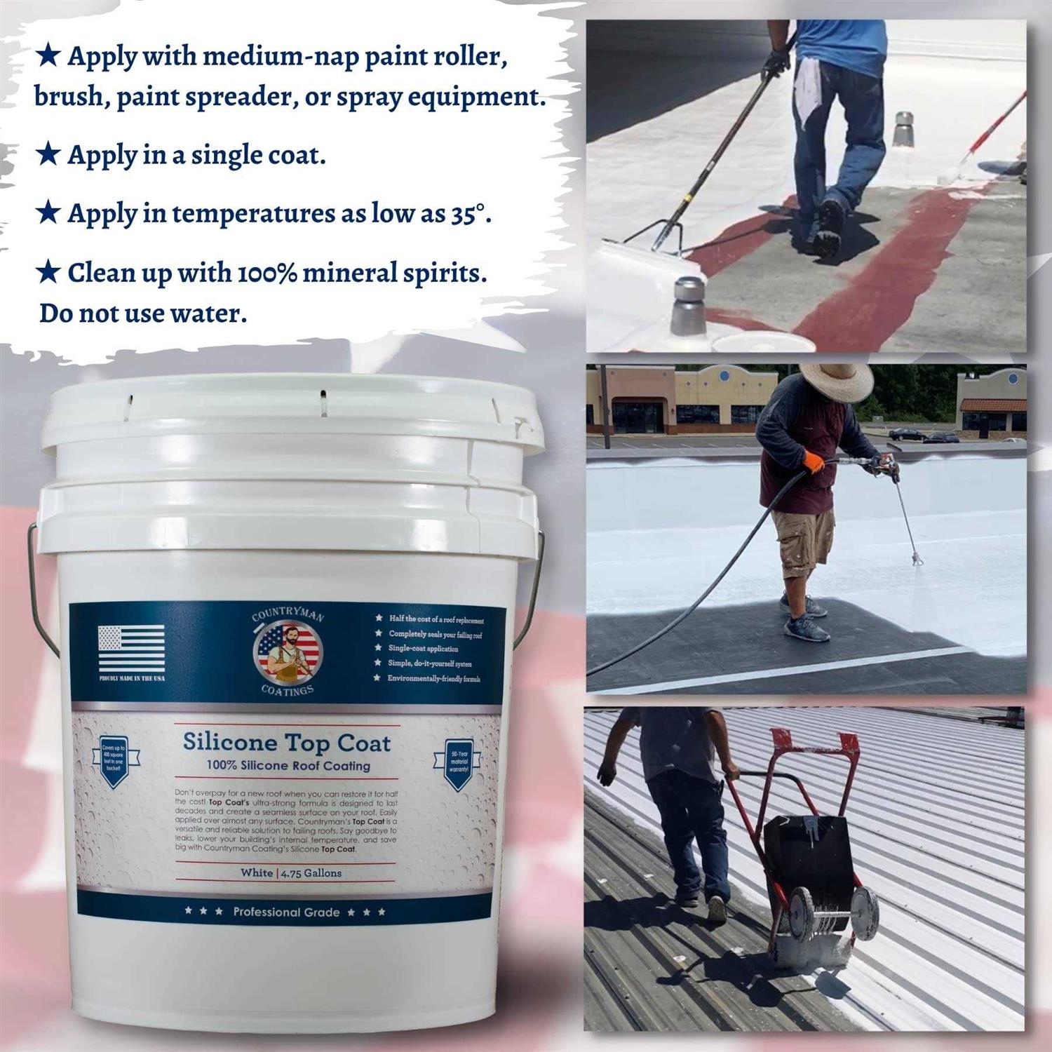 Countryman Coatings 100% Silicone Roof Coating Restore Your Roof in a Day - Inhomebuy