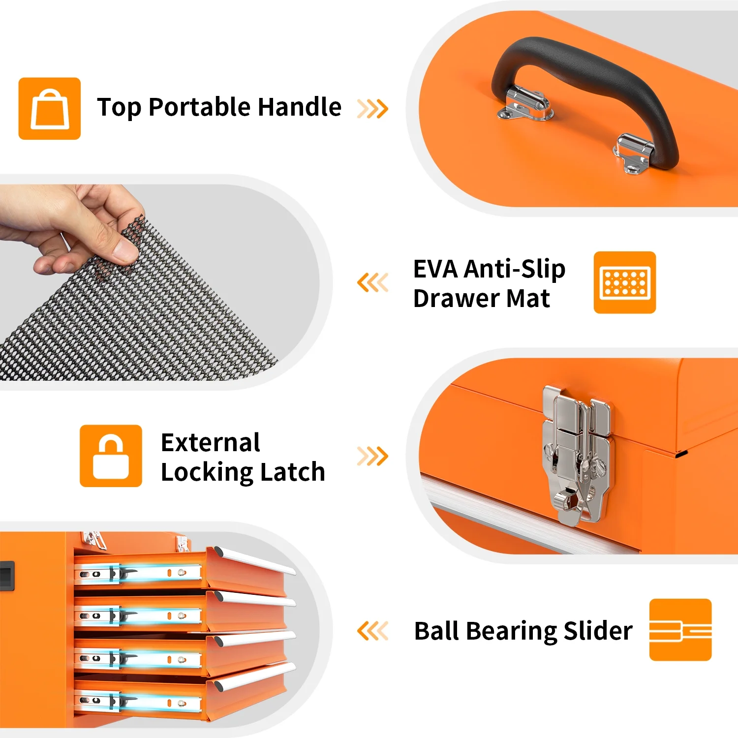 5 Drawer Mechanic Tool Chest with Wheels Heavy Duty Rolling Tool Box Cabinet Keyed Locking System Toolbox Organizer for Workshop Darkblue - Inhomebuy