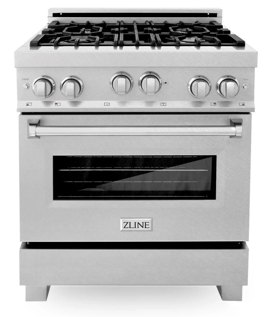 ZLINE 30 in. Professional Gas Burner/Gas Oven in DuraSnow® Stainless, RGS-SN-30 - Inhomebuy