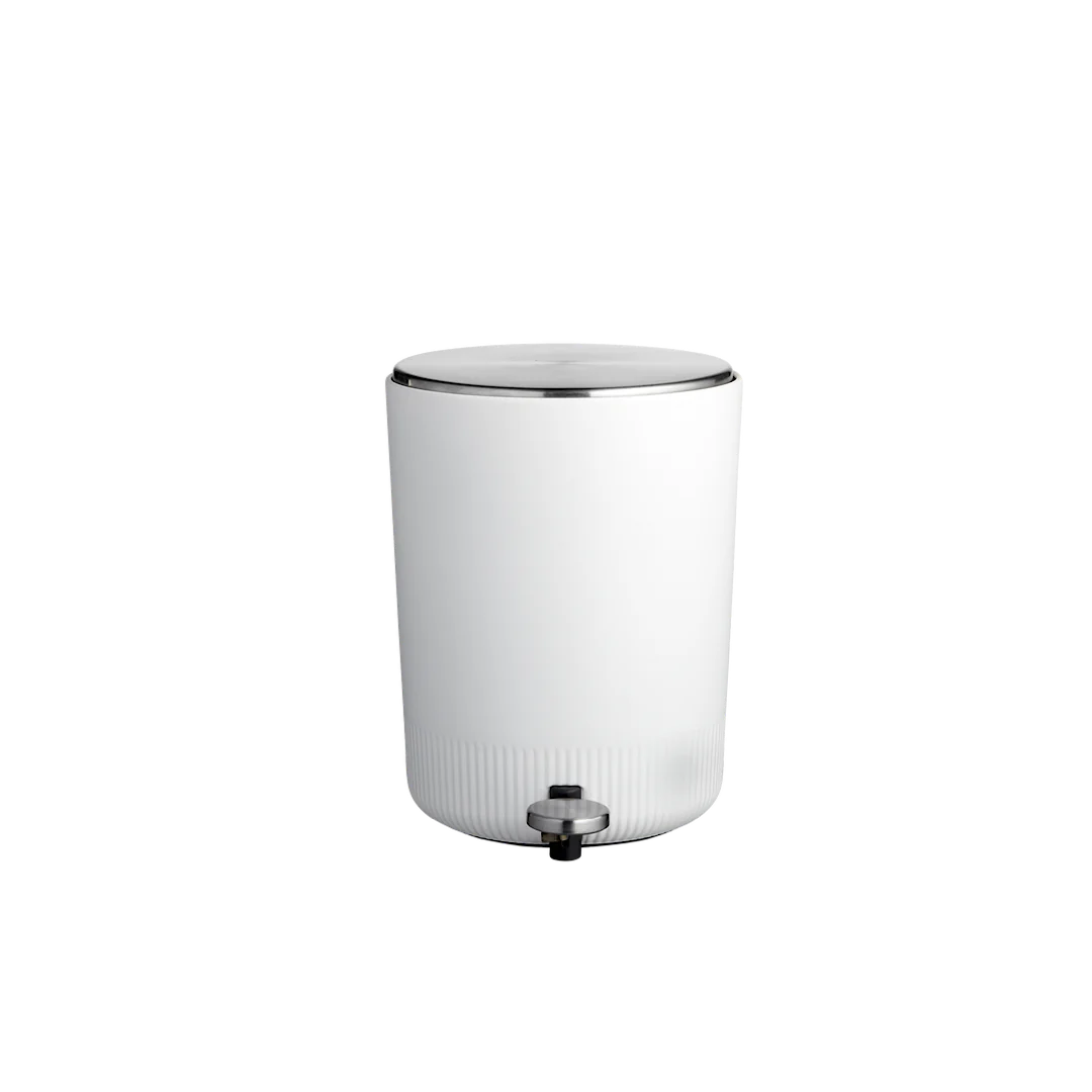 PEDAL BIN PLISSE WHITE - Inhomebuy