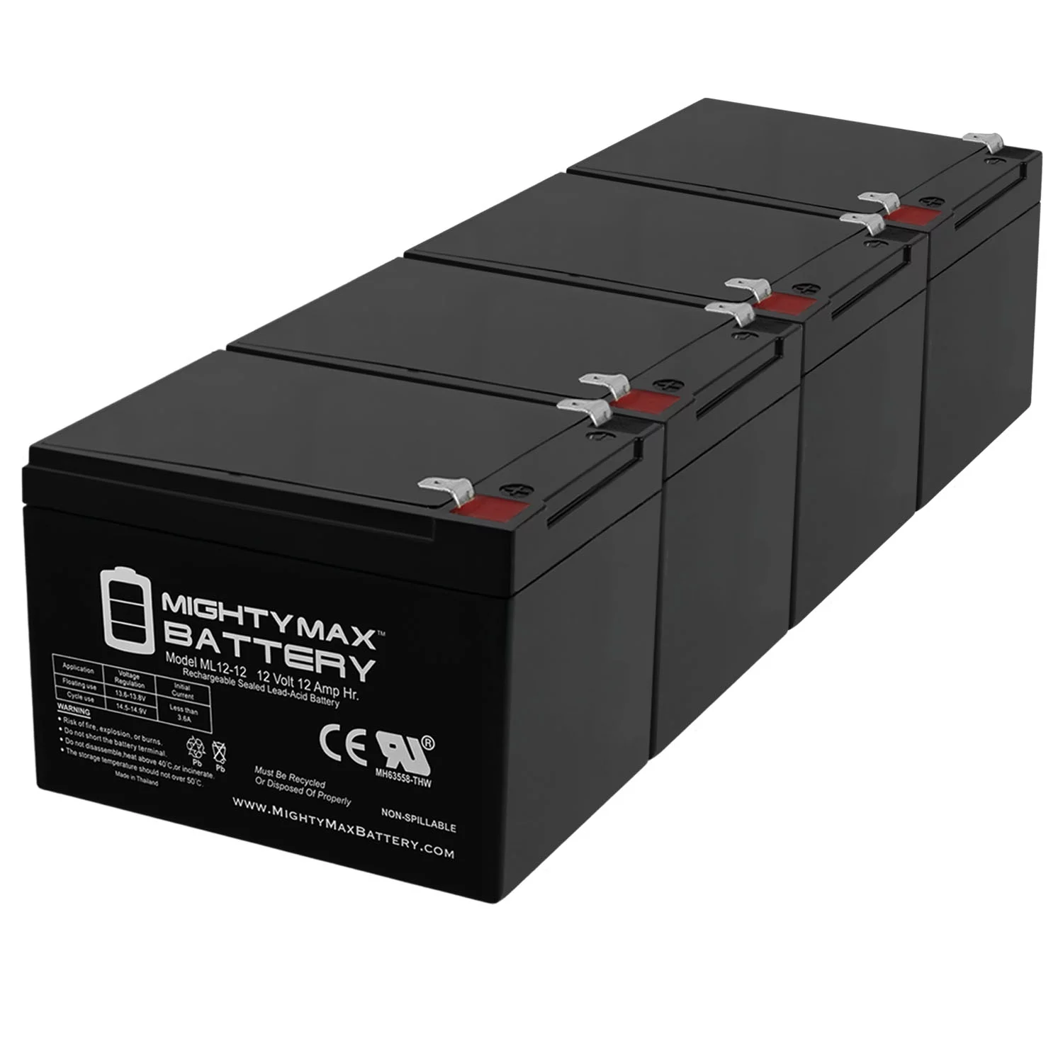 12V 12AH Replacement Battery for 6-DGM-12, 6-FM-12 - Inhomebuy