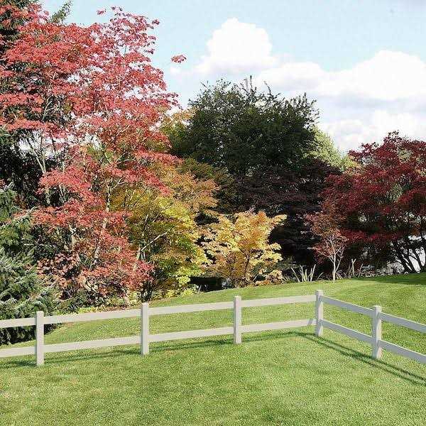 Outdoor Essentials 5 in. x 5 in. x 5 ft. Tan Vinyl Ranch 2-Rail Fence Post - Inhomebuy
