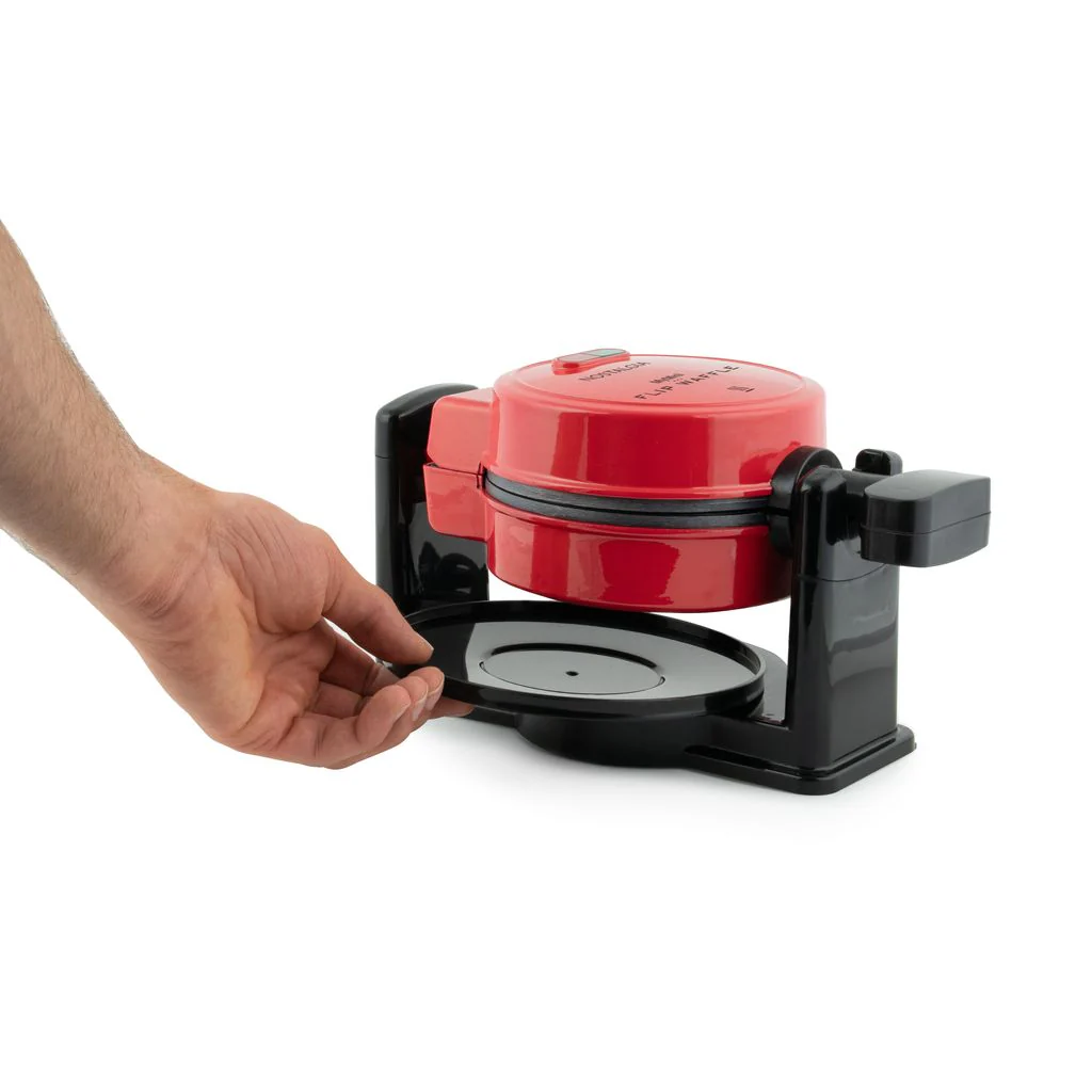 MyMini Flip Belgian Waffle Maker, Red - Inhomebuy