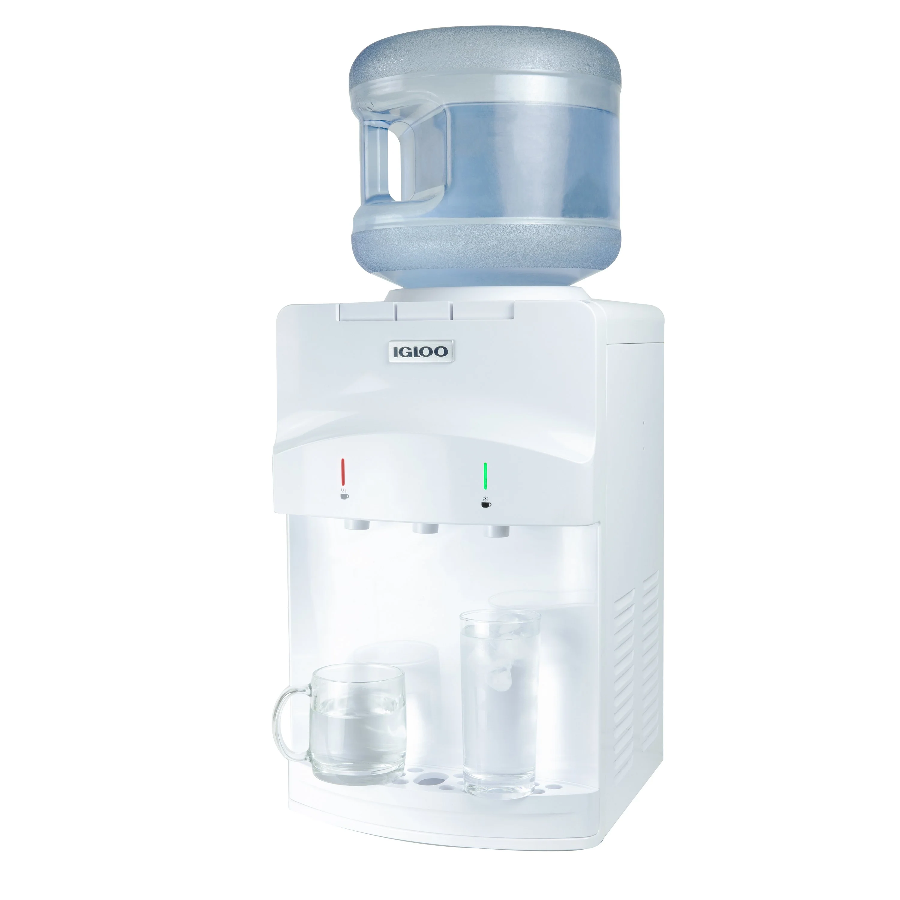 Igloo Countertop Room Temperature-Cold & Hot Top Loading Water Dispenser, White - Inhomebuy