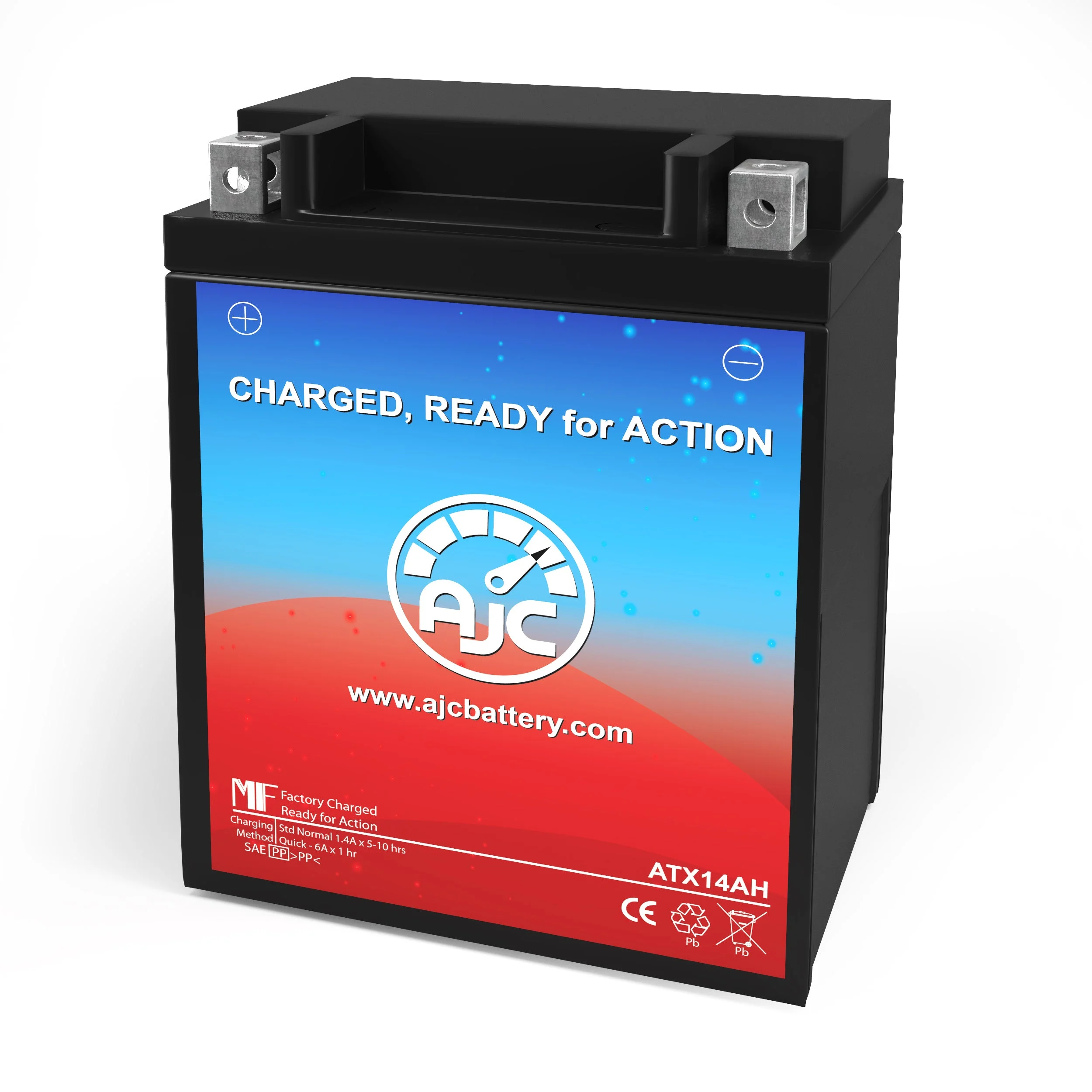Big Crank ETX15 12V Powersports Replacement Battery - This Is an AJC Brand Replacement - Inhomebuy