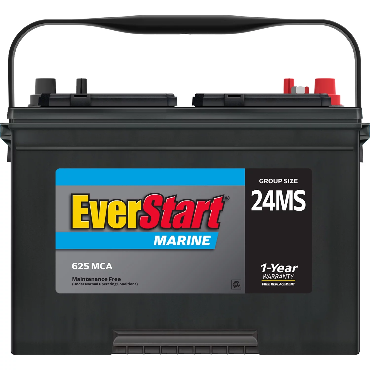 EverStart Lead Acid Marine Starting Battery, Group Size 24MS 12 Volt, 1000 MCA - Inhomebuy