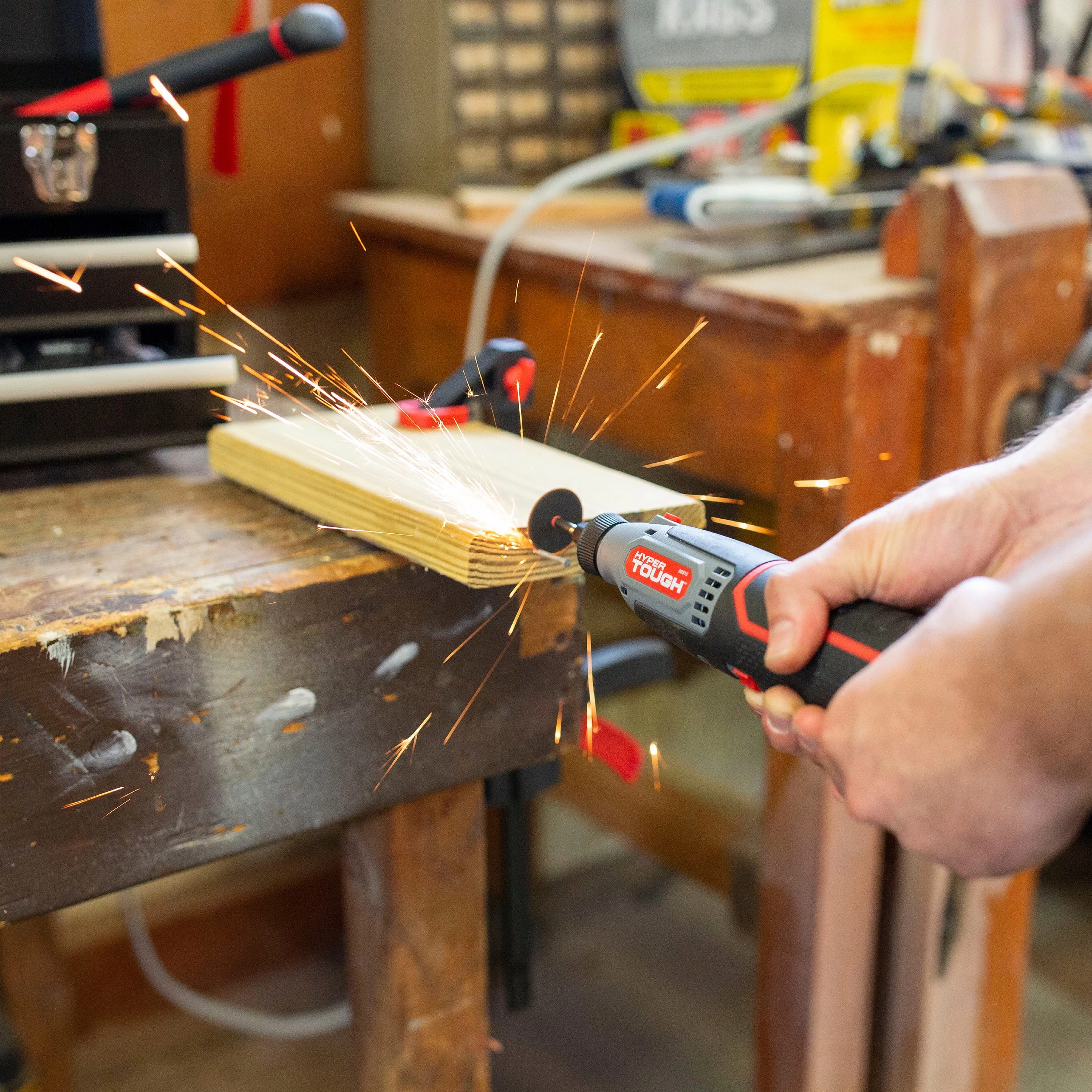 Hyper Tough 12V Max* Lithium-Ion Cordless Variable Speed Rotary Tool, 40 Accessories, with 1.5Ah Battery and Charger, 99315 - Inhomebuy