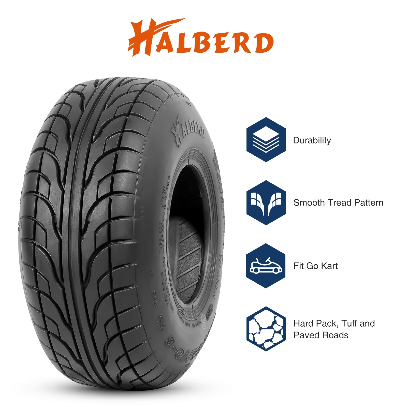 HALBERD 145/70-6 4PR Go Kart Street Mini Bike ATV Tires, 145 70-6 Off-road Tires, Lawn&Garden Tires - Inhomebuy