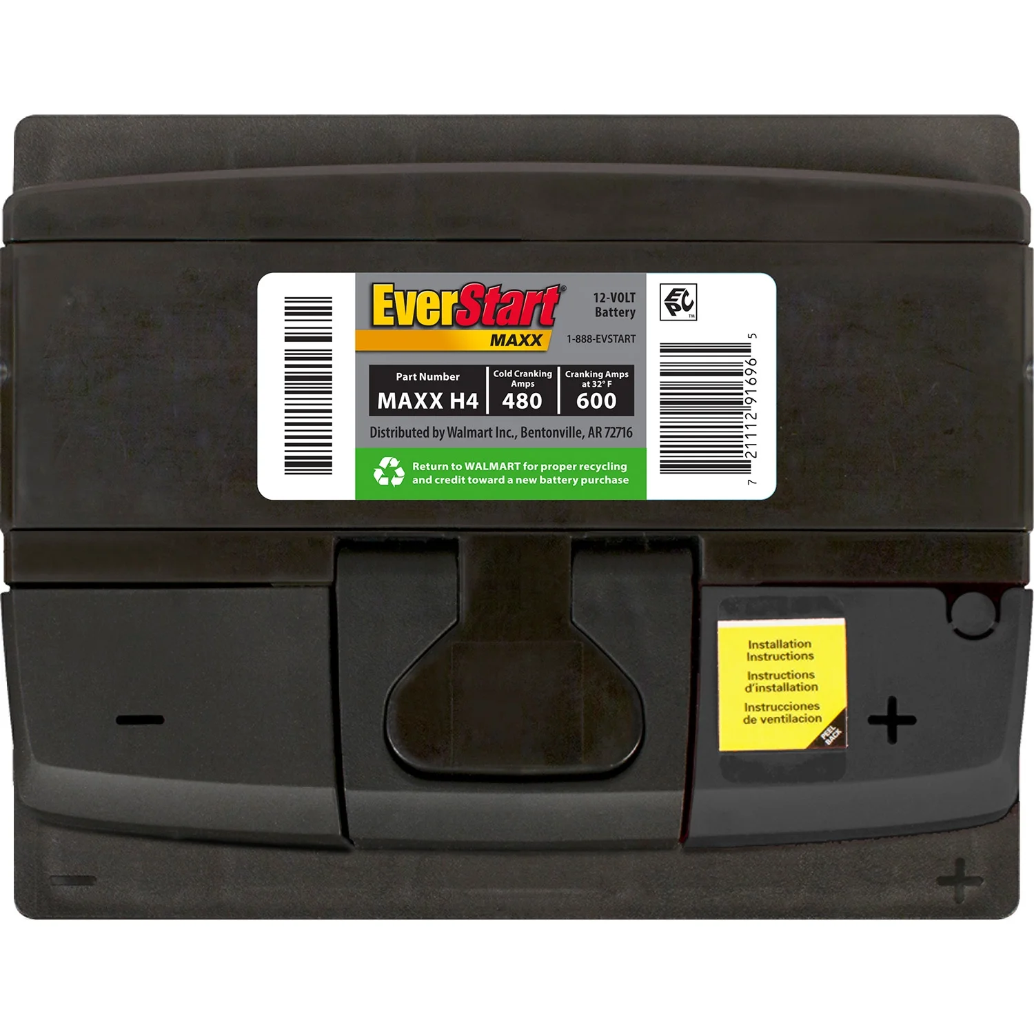 EverStart Maxx Lead Acid Automotive Battery, Group Size H4 / LN1 / 140R 12 Volt, 480 CCA - Inhomebuy