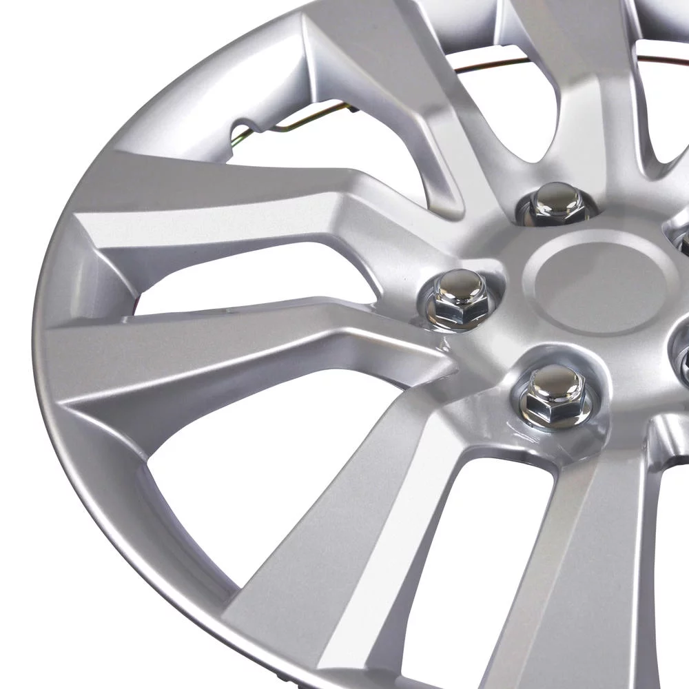 BDK Hubcap Wheel Covers Nissan Altima Style - 16 Inch Silver Replica Cover, OEM Factory Replacement (4 Pieces) - Inhomebuy