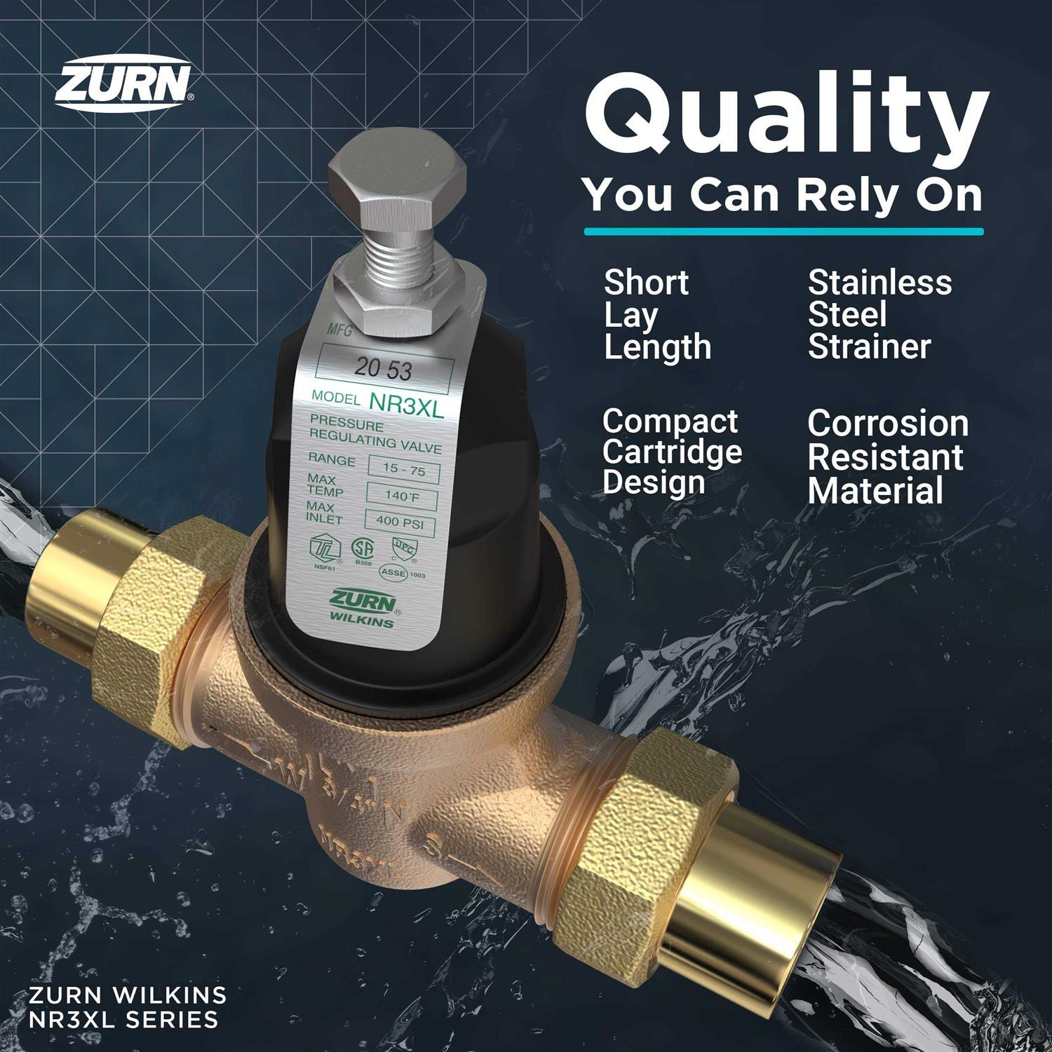 Zurn Wilkins 1-975XL 1 975XL Reduced Pressure Principle Backflow Preventer - Inhomebuy