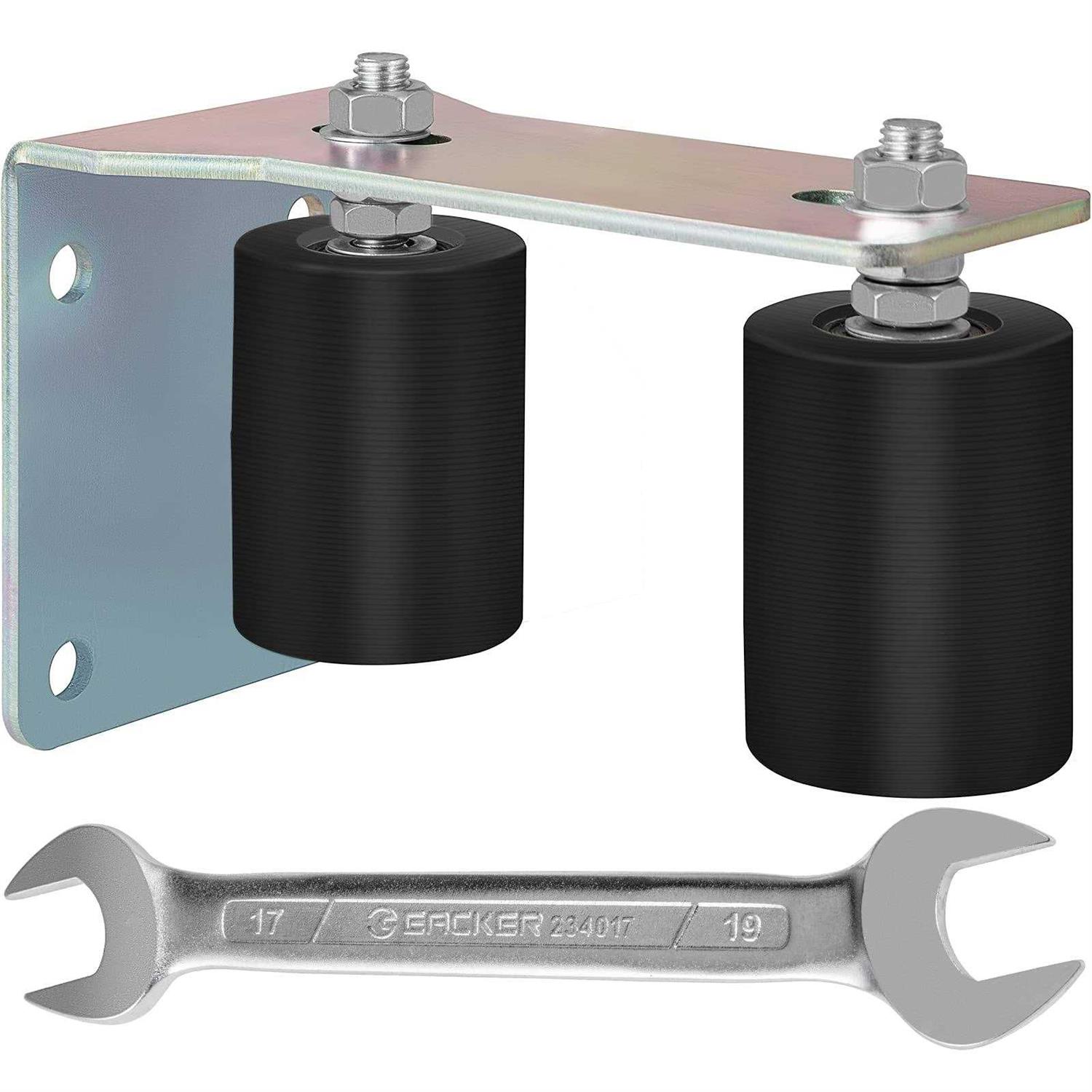 VEVOR Gate Roller Guide Sliding Gate Black Nylon Roller Coloring Zinc Painted Sliding Gate Guide With L-Shape Bracket and Adjustable Bolts Slide - Inhomebuy