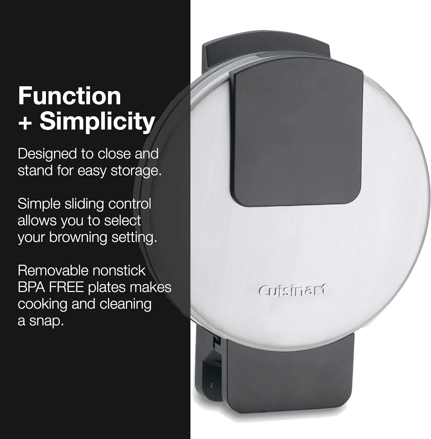 Cuisinart Classic Waffle Maker: round, 5-setting browning control | WMR-CAC - Inhomebuy