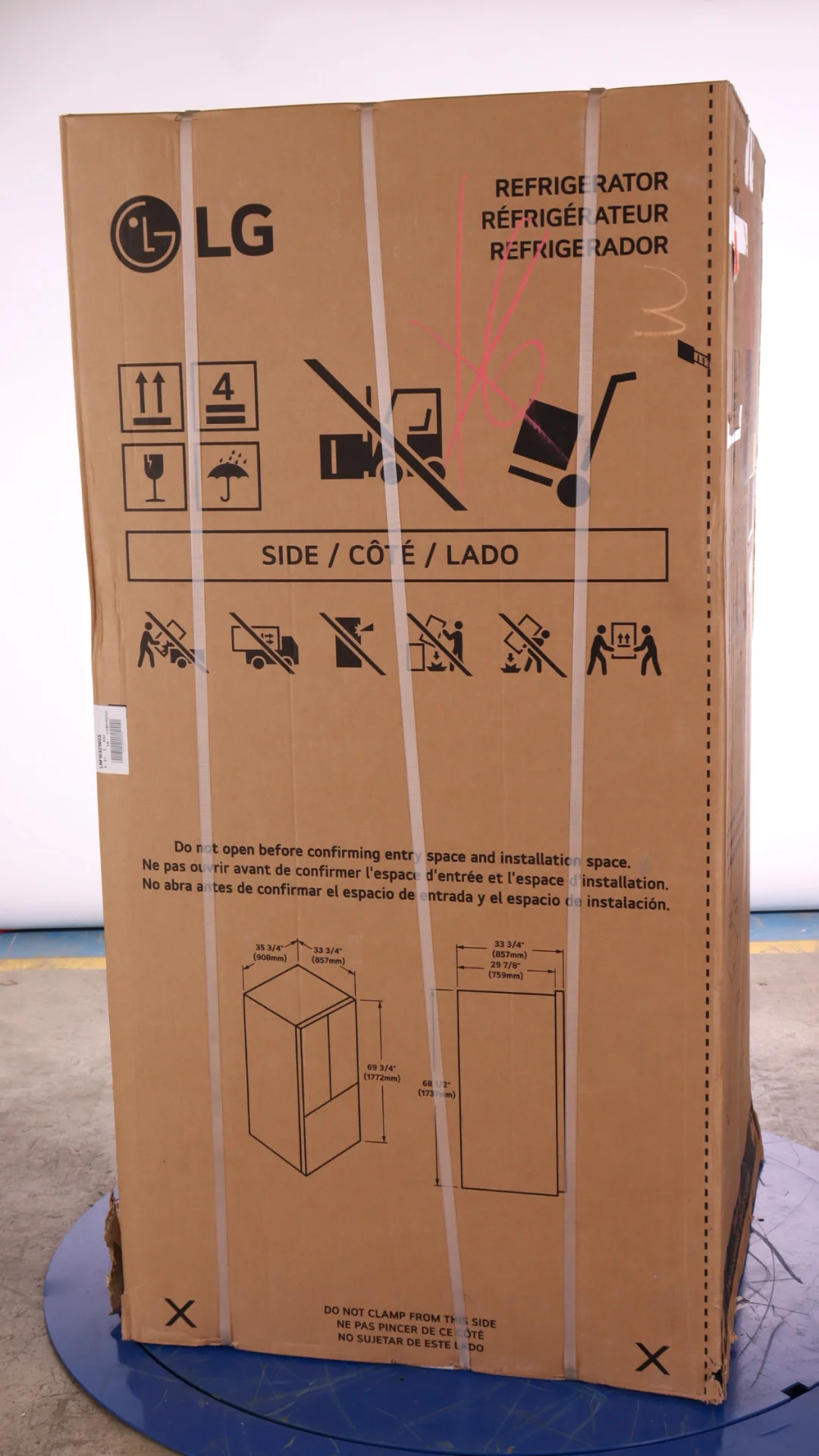 LG 36 IN. 29 CU. FT. SMUDGE-RESISTANT STAINLESS STEEL FRENCH DOOR WITH SLIM DESIGN EXTERNAL WATER DI - Inhomebuy