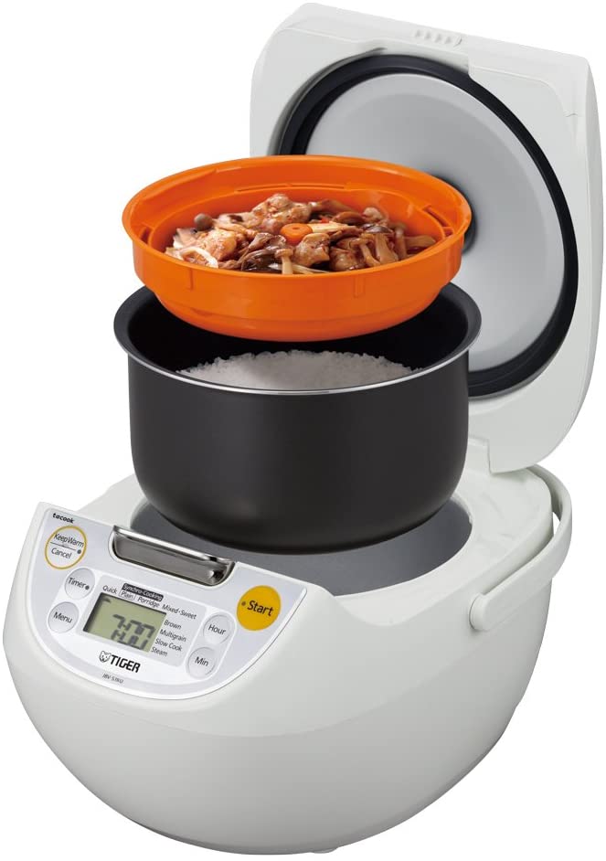 Tiger Rice Cooker: 5.5 cup, multi-function, white | JBV-S10U - Inhomebuy
