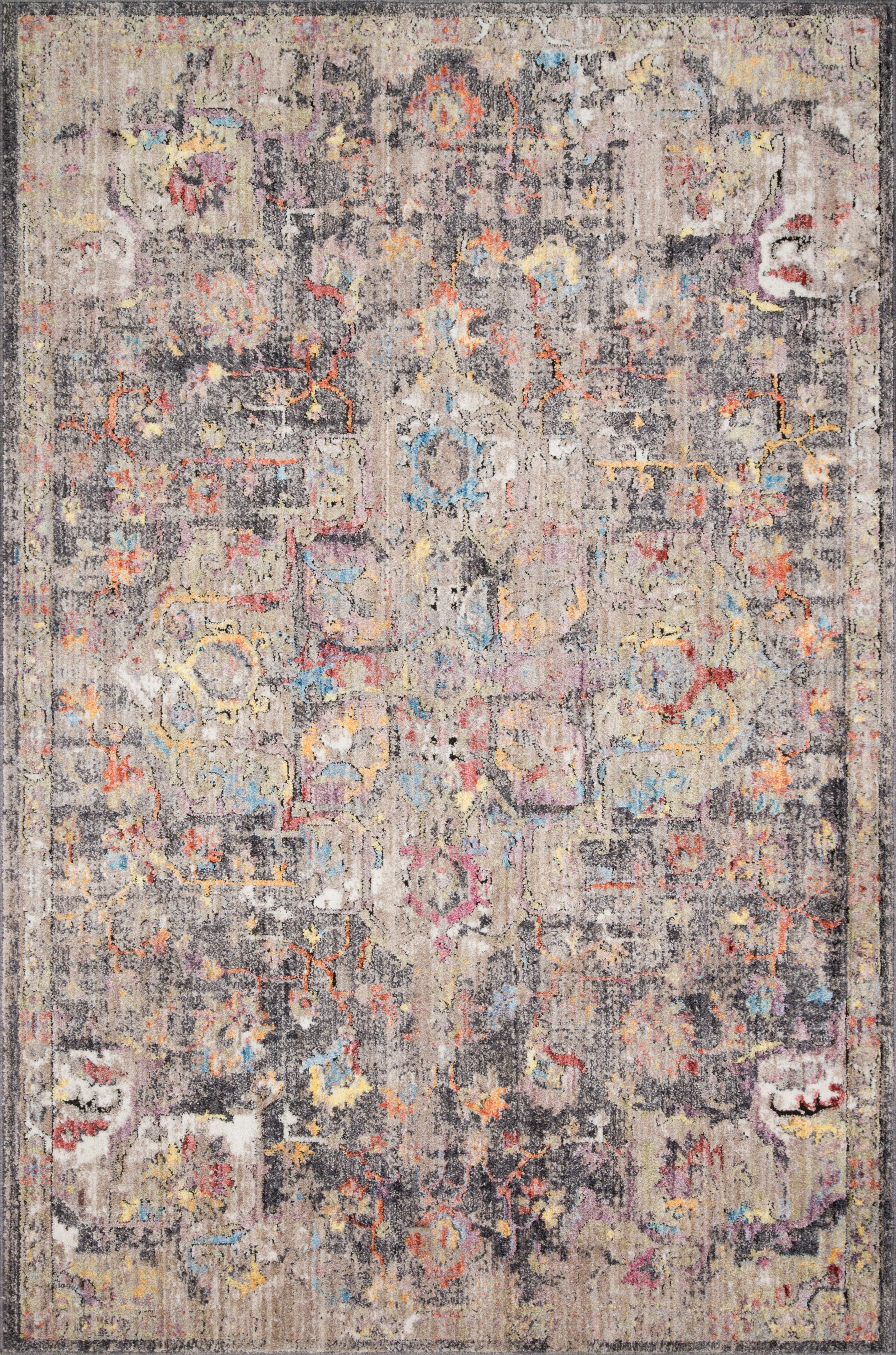 Loloi Rugs Medusa Collection Rug in Charcoal, Fiesta - 9'3
