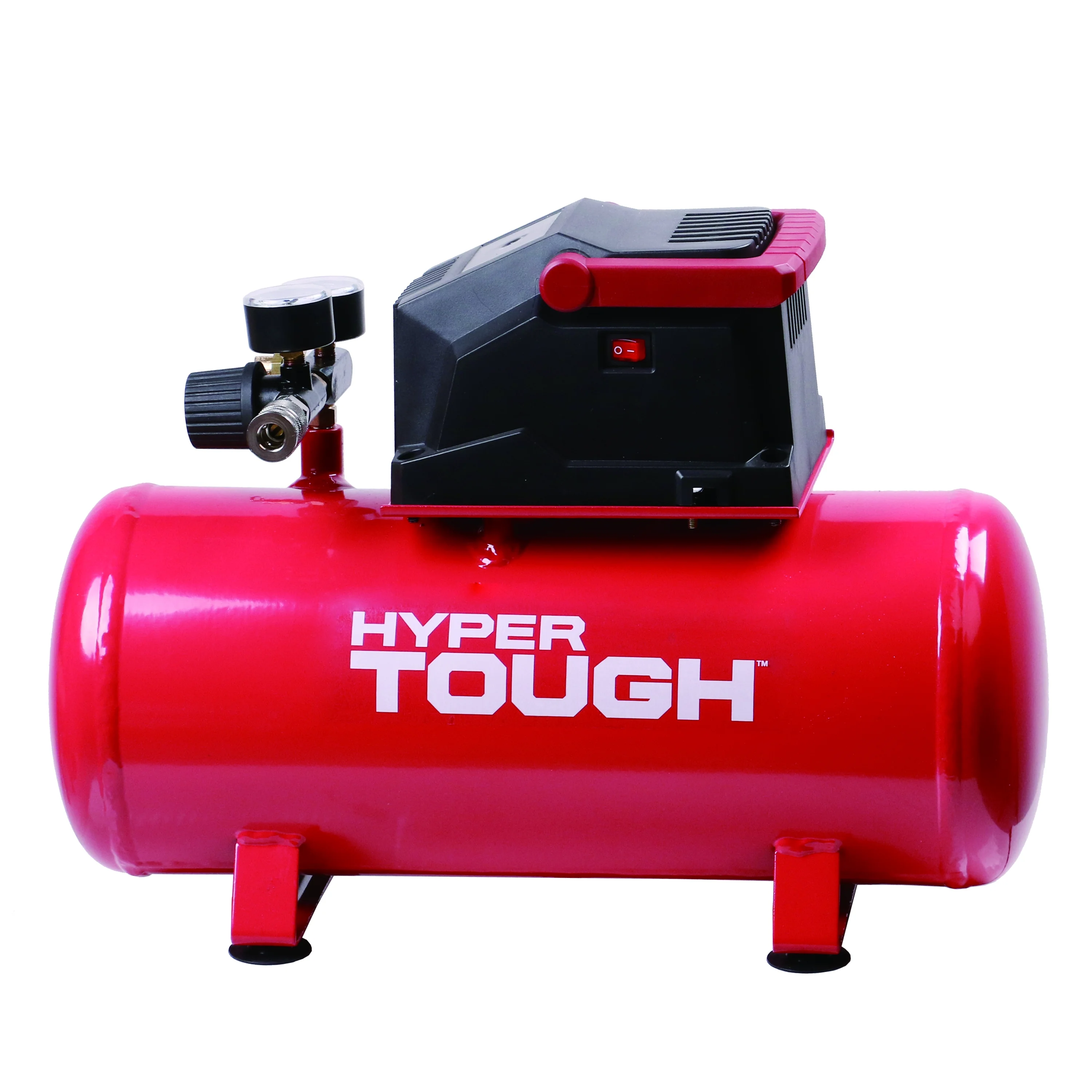Hyper Tough 3 Gallon Oil Free Portable Air Compressor, 100PSI, Red - Inhomebuy