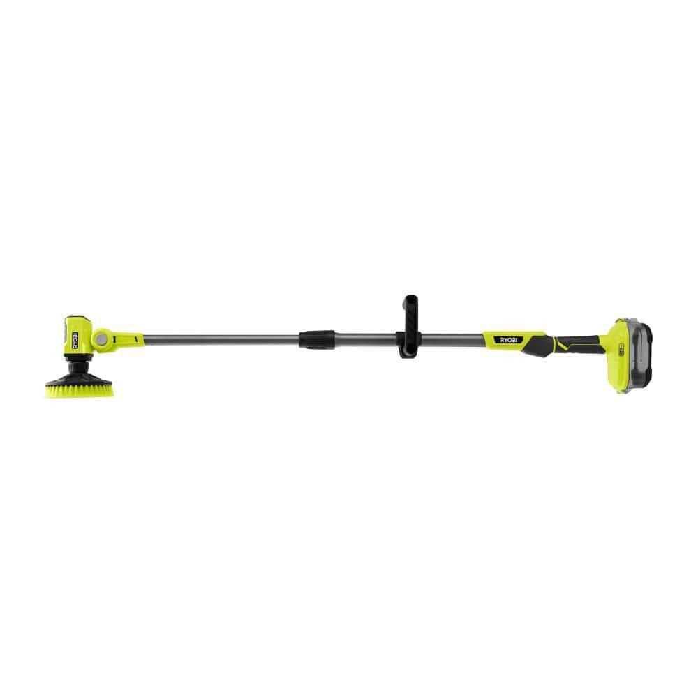 RYOBI ONE+ 18V Cordless Telescoping Power Scrubber Kit with 2.0 Ah Battery and Charger and - Inhomebuy