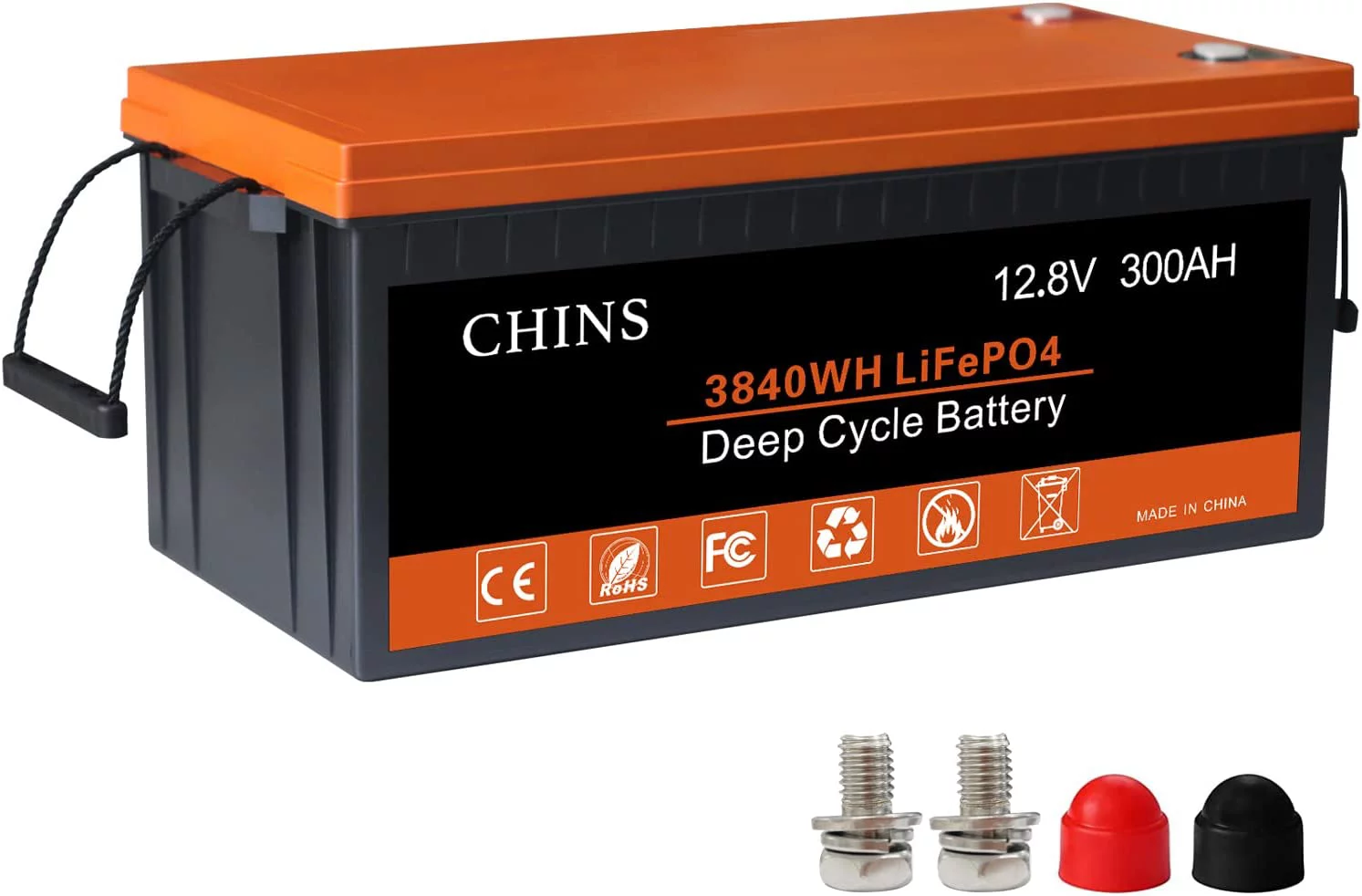 CHINS LiFePO4 Battery 12V 300Ah Lithium iron Battery Built 200A BMS for Home Energy Storage Off-Grid - Inhomebuy