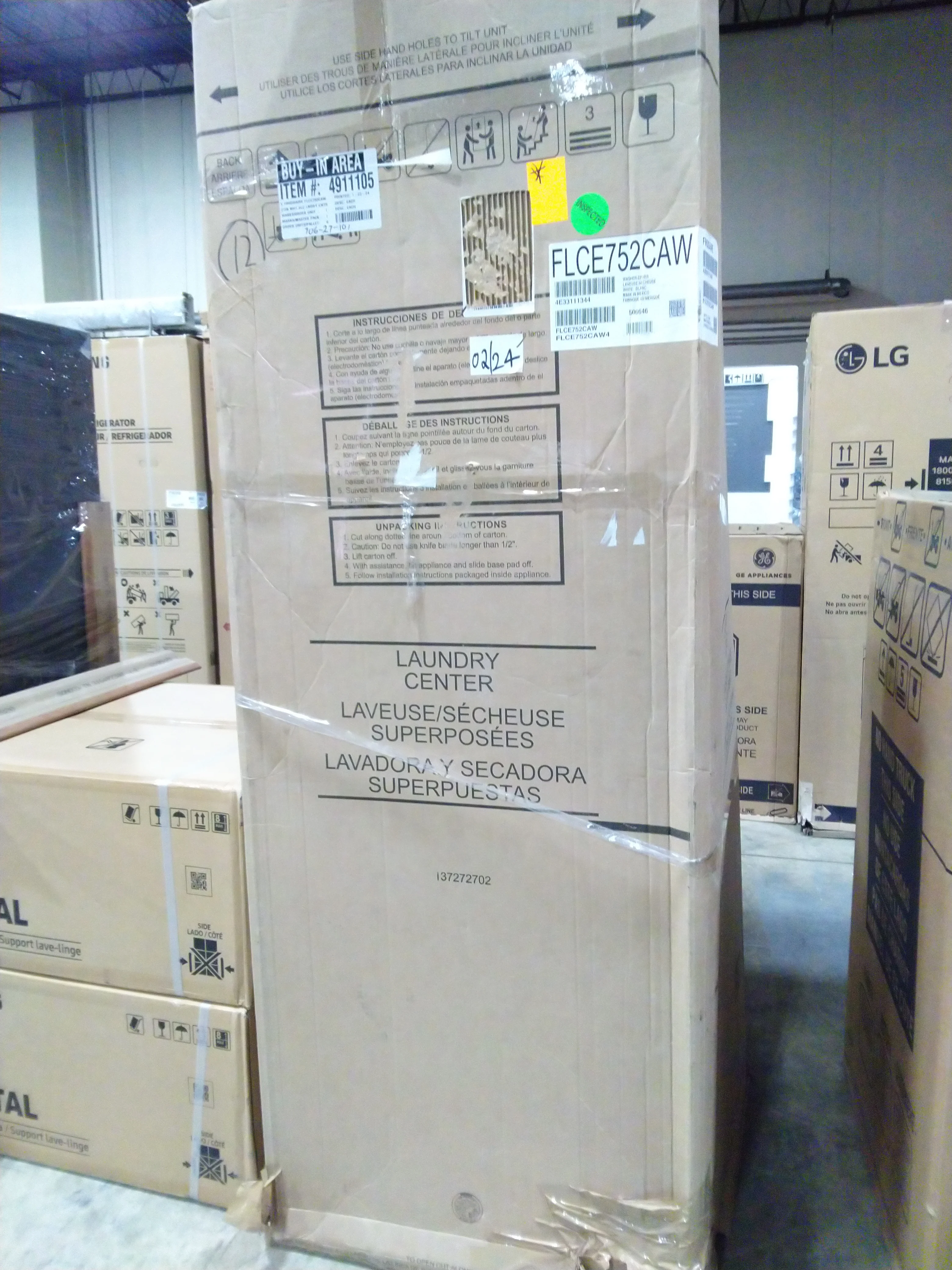 FRIGIDAIRE 27 IN. WHITE ELECTRIC 4.5 CU. FT. IEC WASHER AND 5.5 CU. FT. DRYER LAUNDRY CENTRE - FLCE7 - Inhomebuy