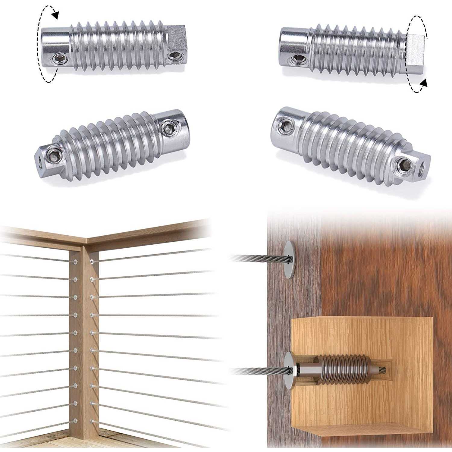 MUZATA 1/8 Black Wire Rope T316 Stainless Steel Marine Grade for Indoor Interior Cable Railing Aircraft Stair Deck Fencing 7×7 Strand DIY - Inhomebuy