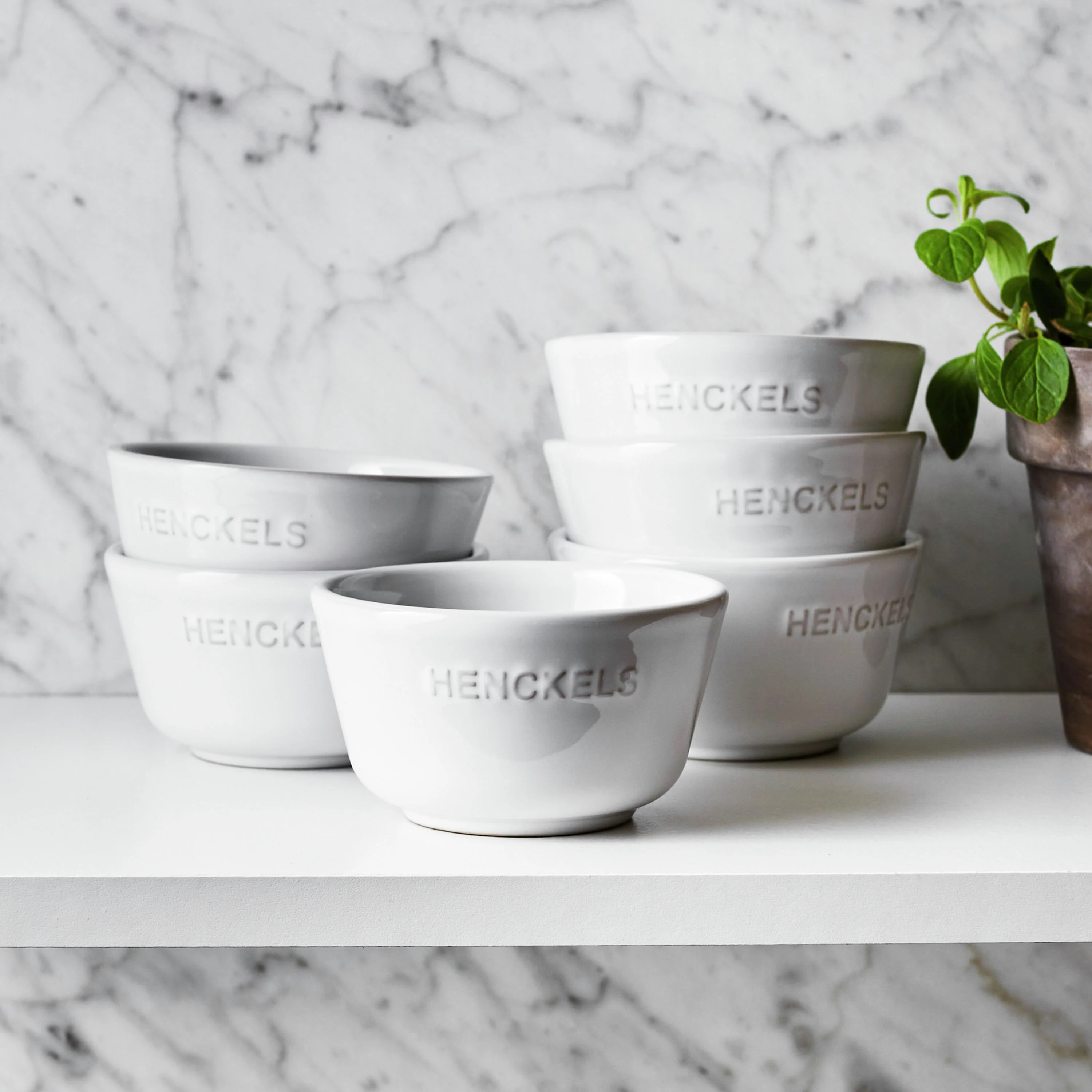 Henckels 6pc Ceramic Ramekin Set in White, Ceramics Series - Inhomebuy